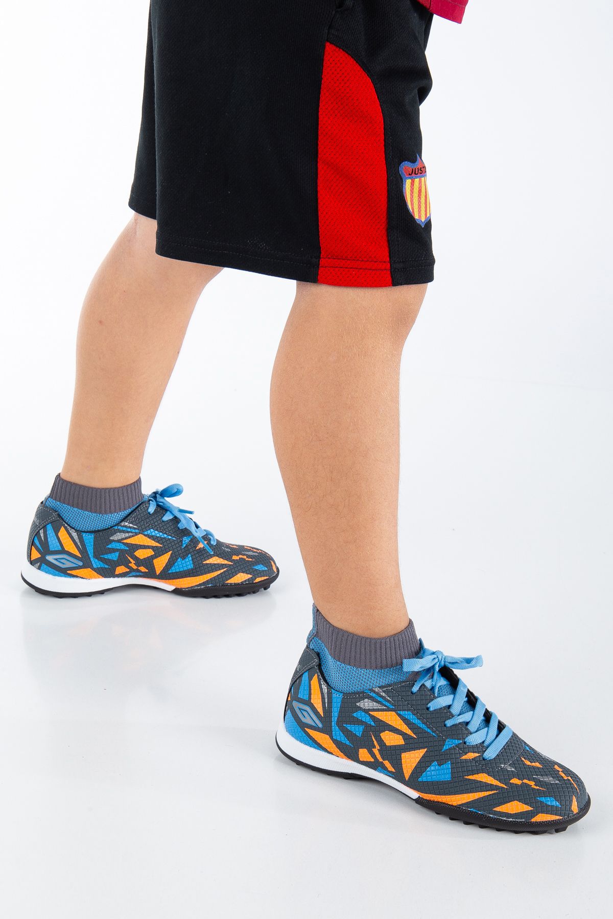 Freemax Unisex Çocuk Çoraplı Halı saha Futbol Ayakkabısı Füme Orange