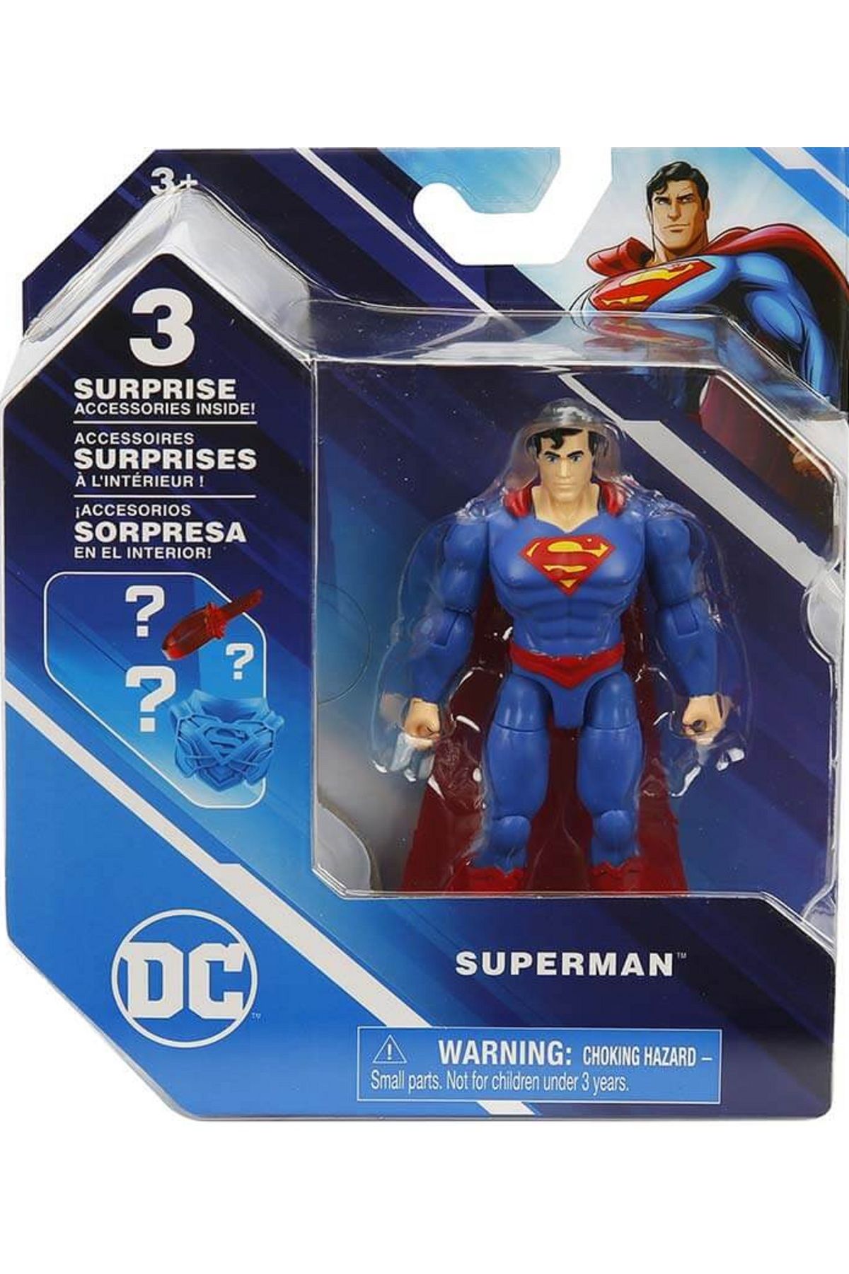 Superman Figür Oyuncak 10cm Sürpriz Paket DC Comics Aksiyon Süper Kahraman Superman Figürü Spinmaster Eklemli