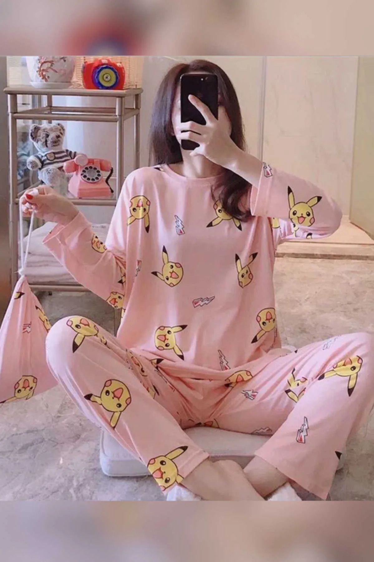 Pembishomewear New Pikachu Süpersoft Pijama Takım