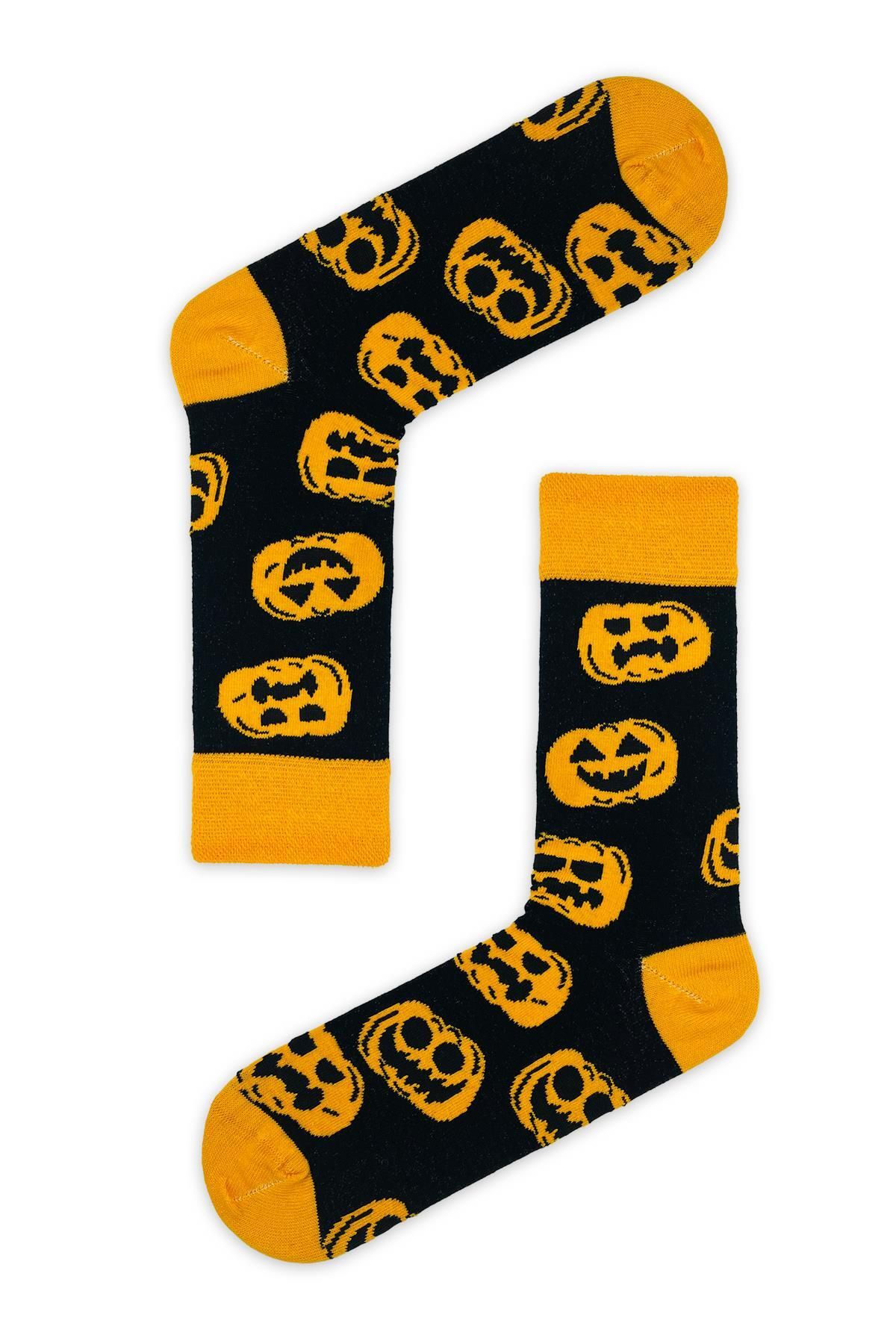 CARNAVAL SOCKS Çoklu Balkabağı Desenli Halloween Çorabı