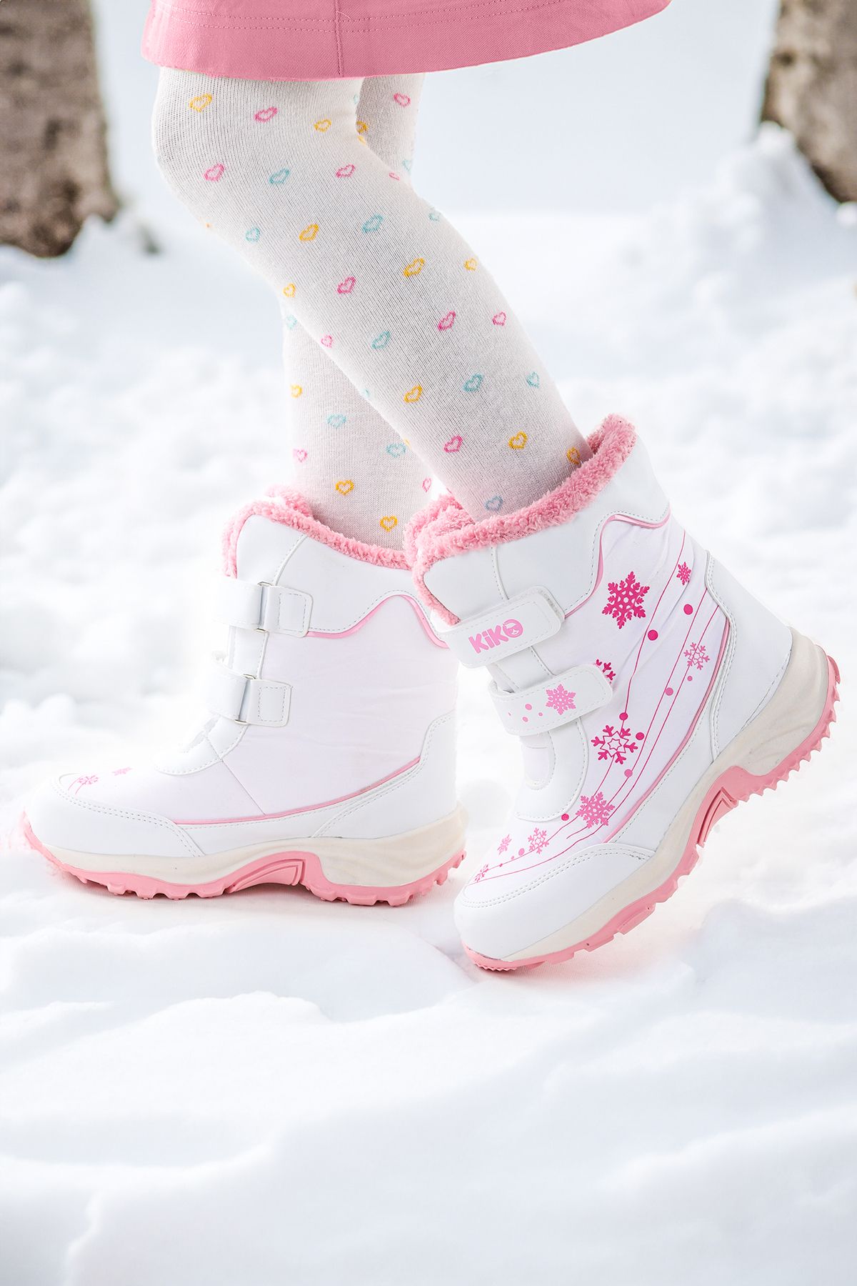 Kiko Kids Kartanesi Cırtlı Kız Çocuk Kar Bot Soğuk Suya Dayanıklı