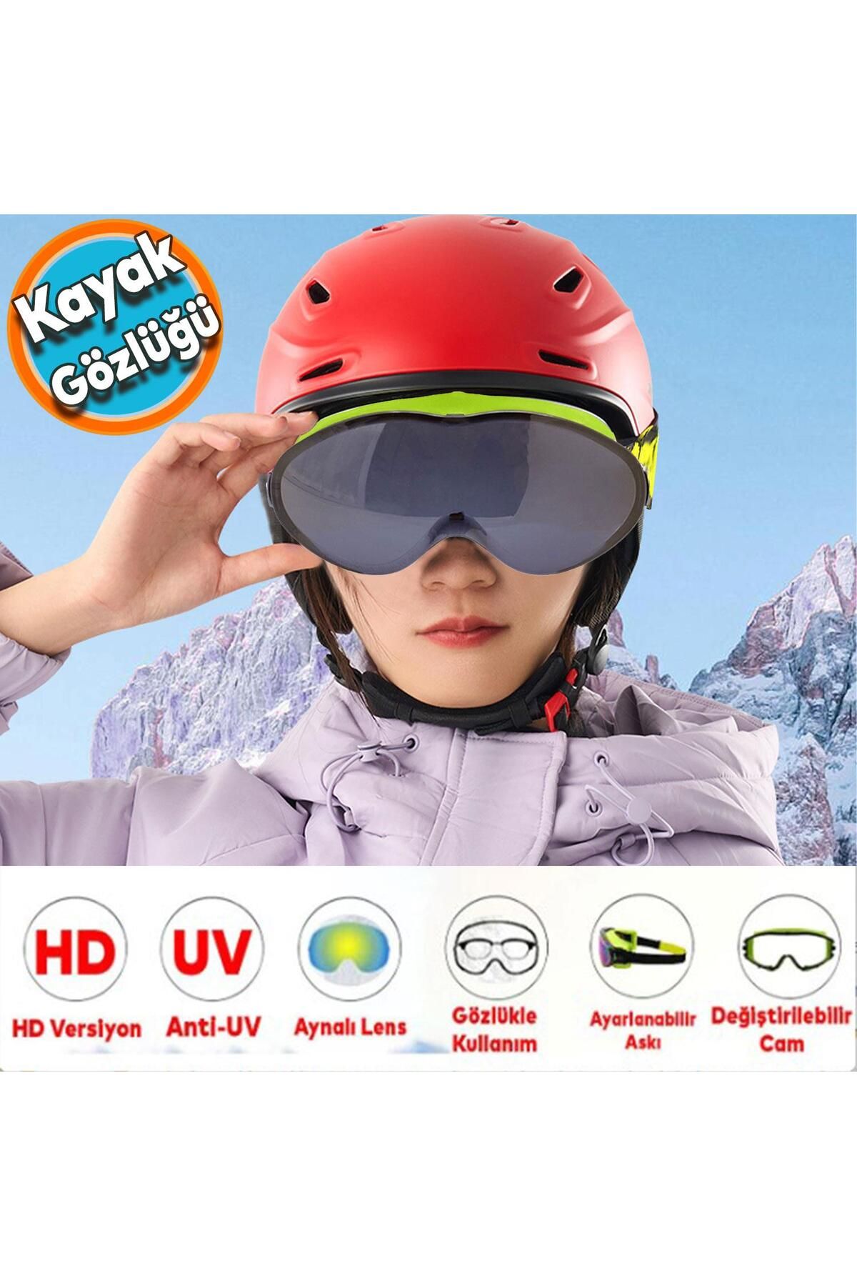 NZB Kayak Gözlüğü Değiştirebilir Camlı Antifog Güneş Kar Koruyucu Gözlük Füme Snowboard Glasses Gözlük