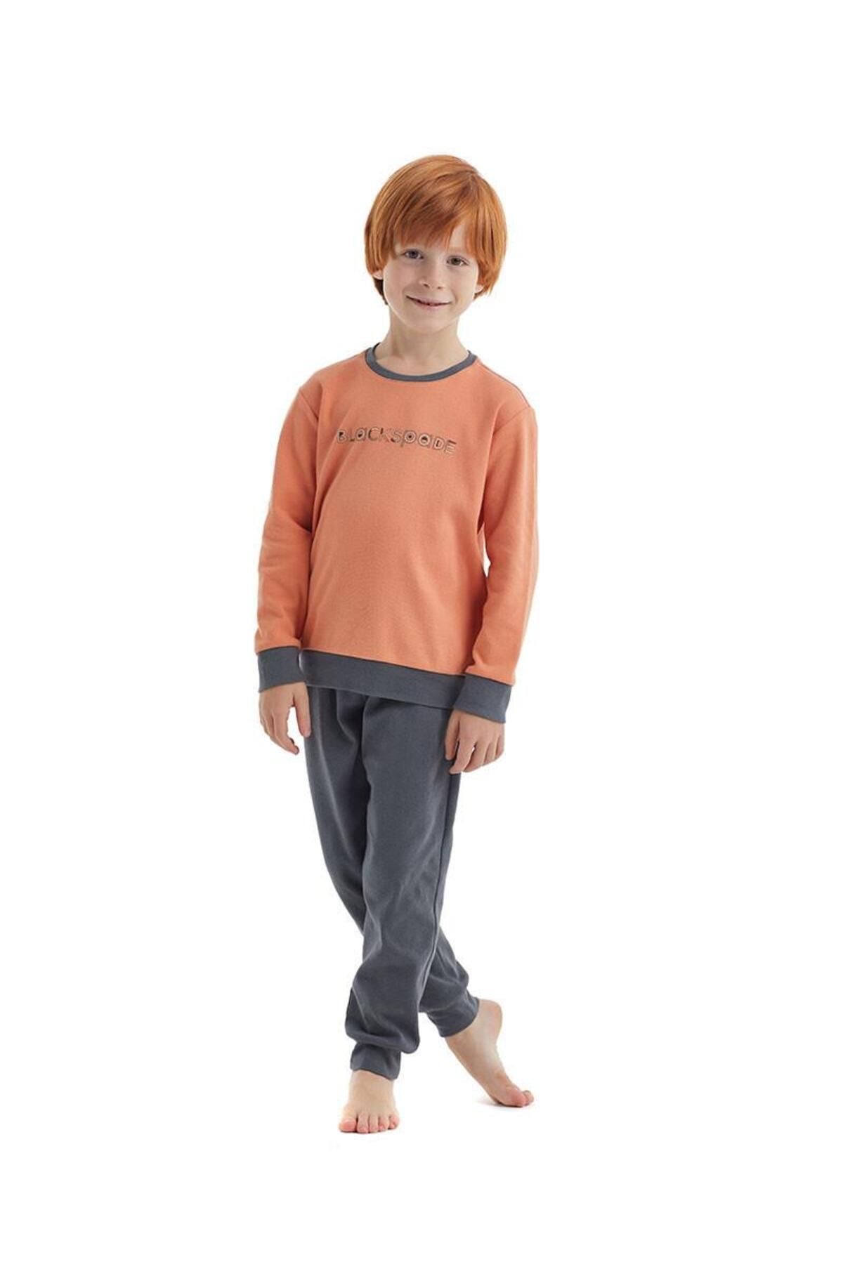 Blackspade Erkek Çocuk Uzun Kol Turuncu Pijama Takımı C4T0N1O10