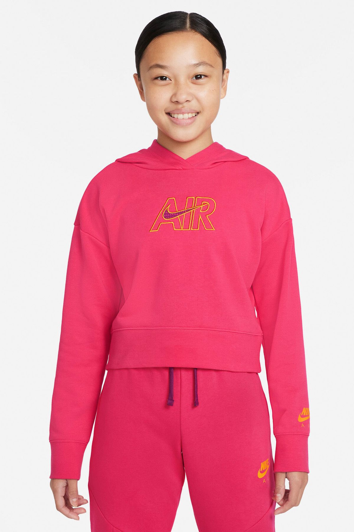 Nike Air Fransız Havlu Kumaşı Kısa Genç Çocuk (kız) Kapüşonlu Sweatshirt Dm8372-666