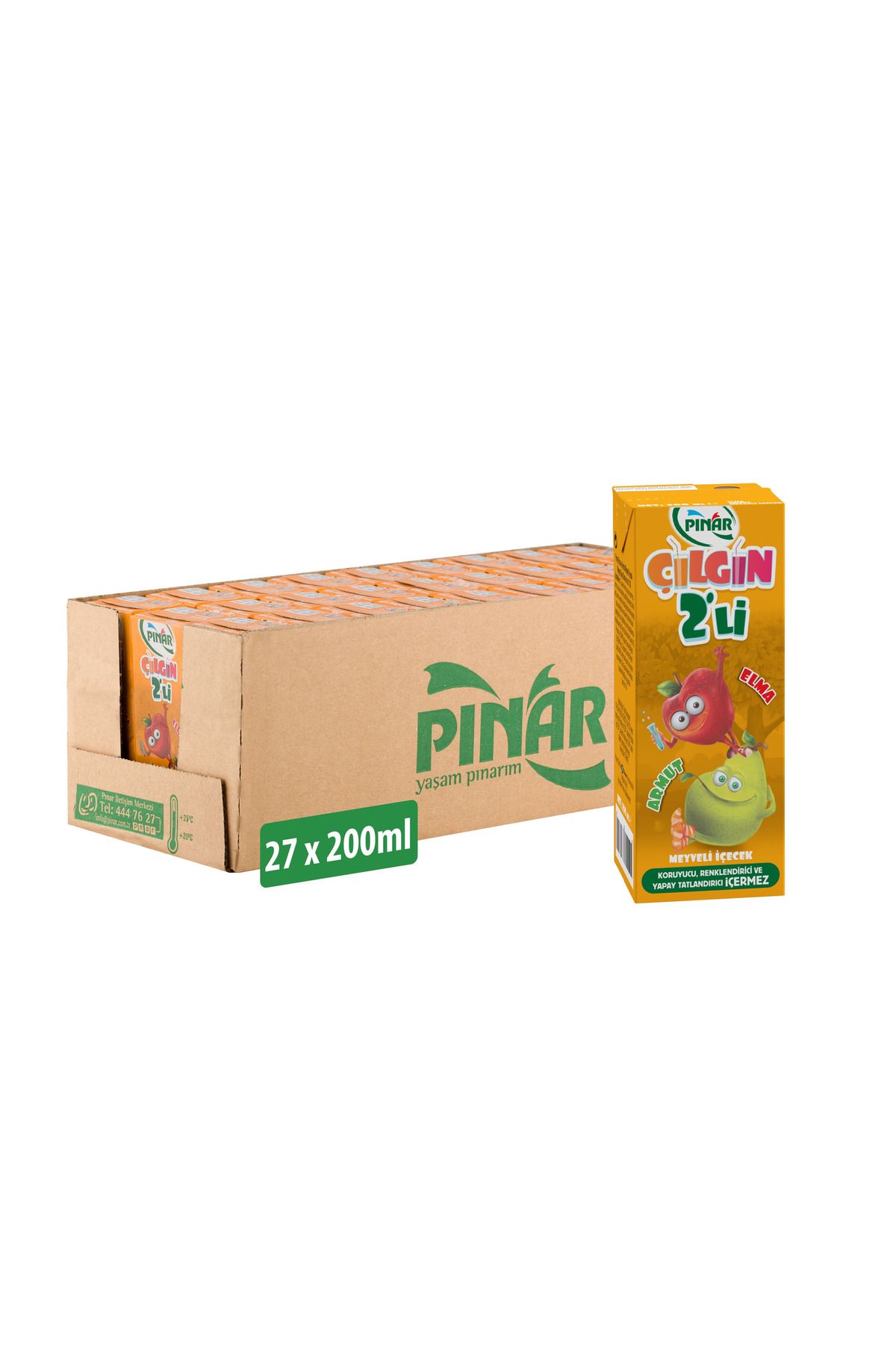 Pınar Çılgın İkili Elma Armut 200 ml x 27 Adet