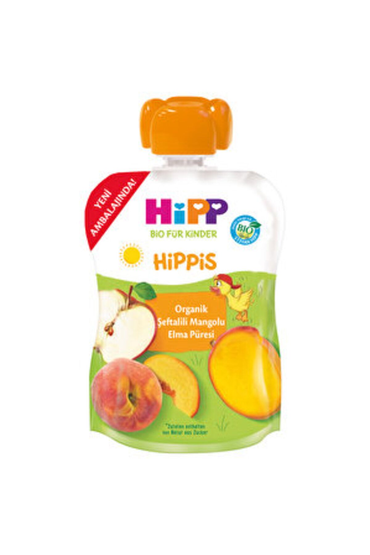 Hipp Organik Şeftalili Mangolu Elmalı Meyve Püresi 100 gr ( 1 ADET )
