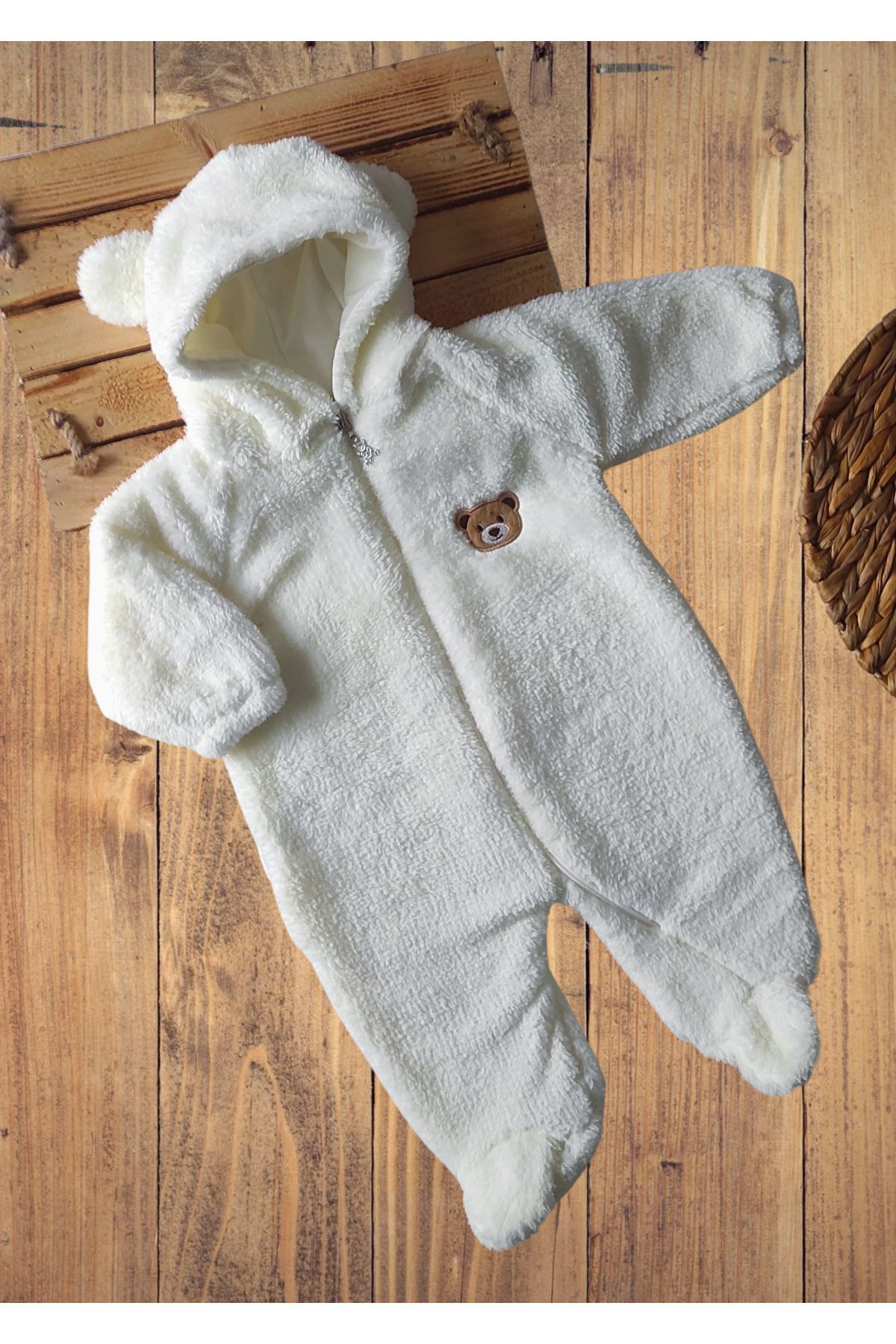 Bebesev Baby Welsoft Peluş Unisex Fermuarlı Kışlık Bebek Uyku Tulumu Bebek Tulumu Çocuk Tulumu Çocuk Kostümü