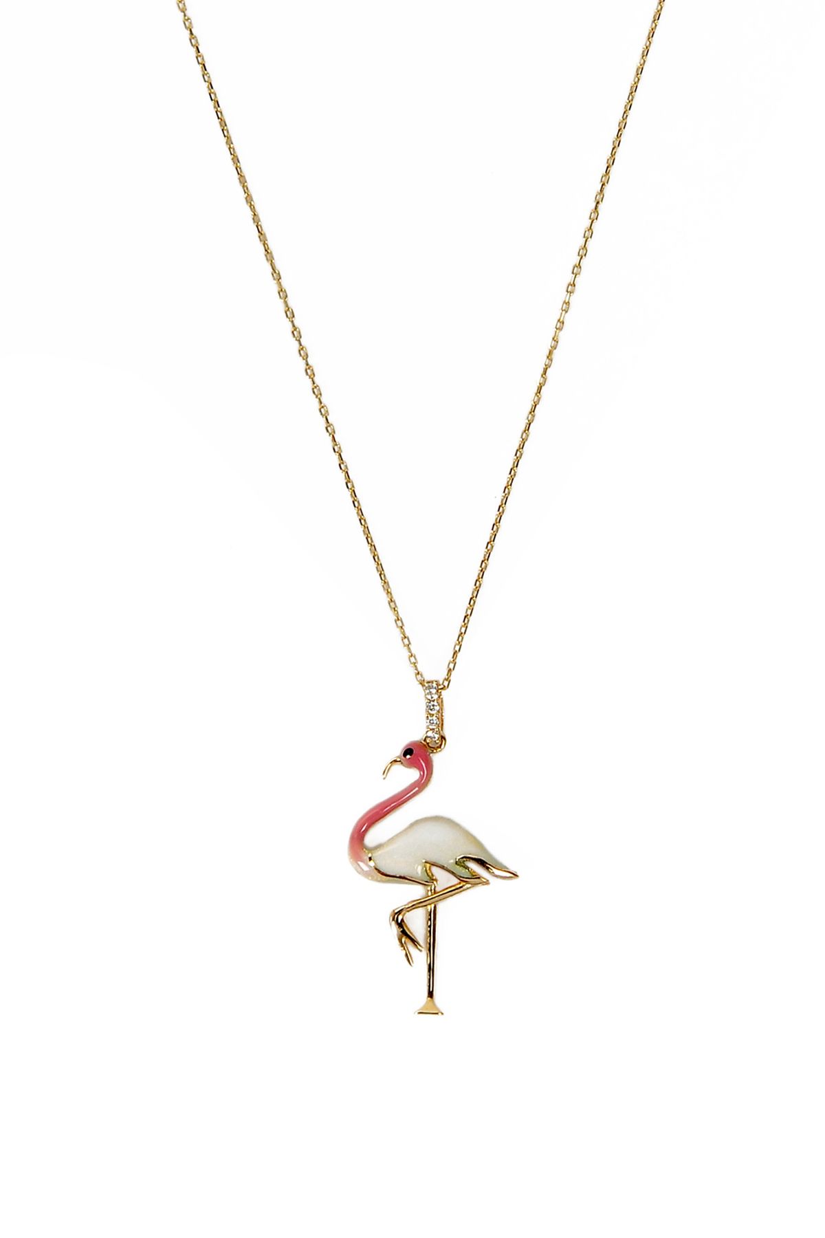 Altınaşkı Kadın Mineli Flamingo Altın Kolye