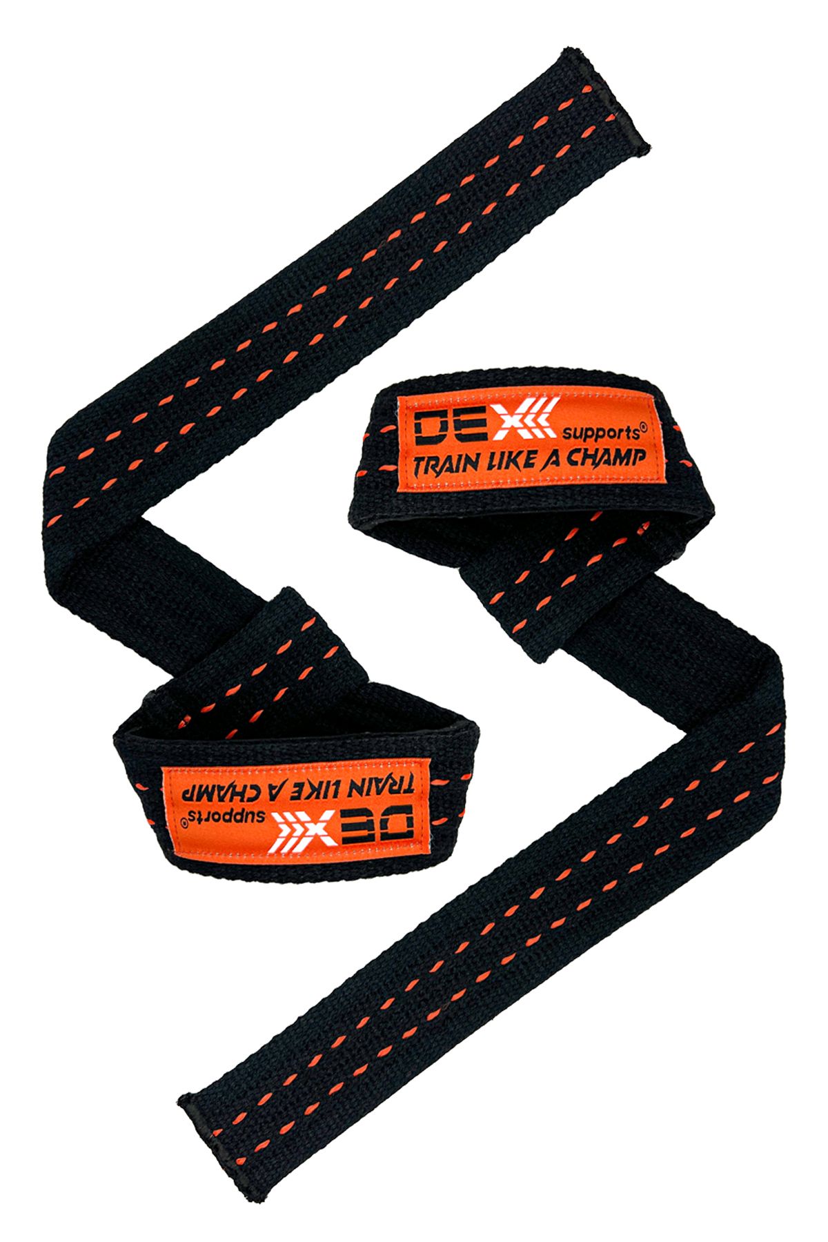 Dex Supports Padded Pro Lifting Straps Siyah Turuncu 2'li Paket
