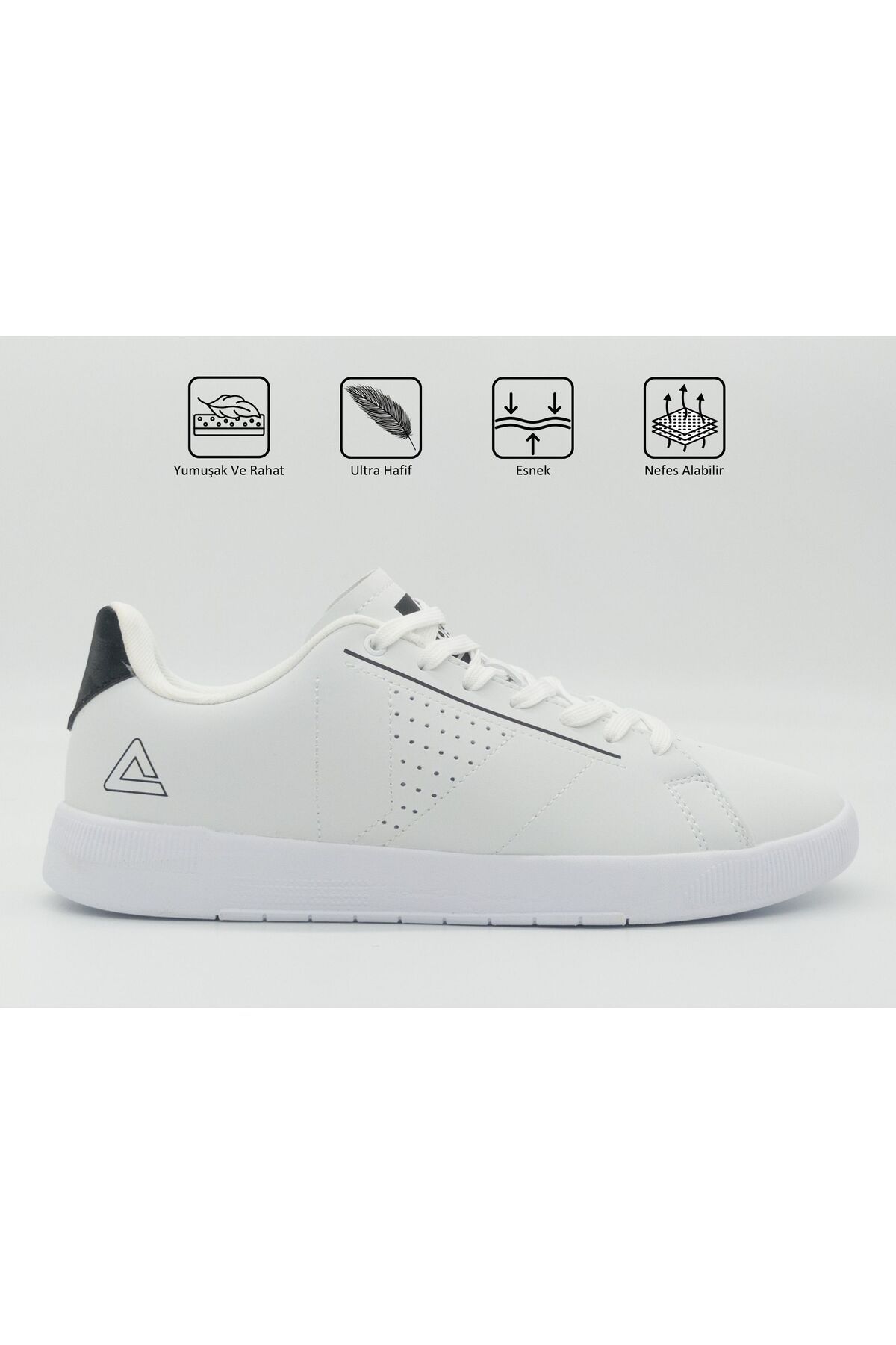 Peak Unisex Beyaz Kaymaz Taban Ortopedik Garantili Rahat Hafif Günlük Sneaker Tenis Spor Ayakkabı
