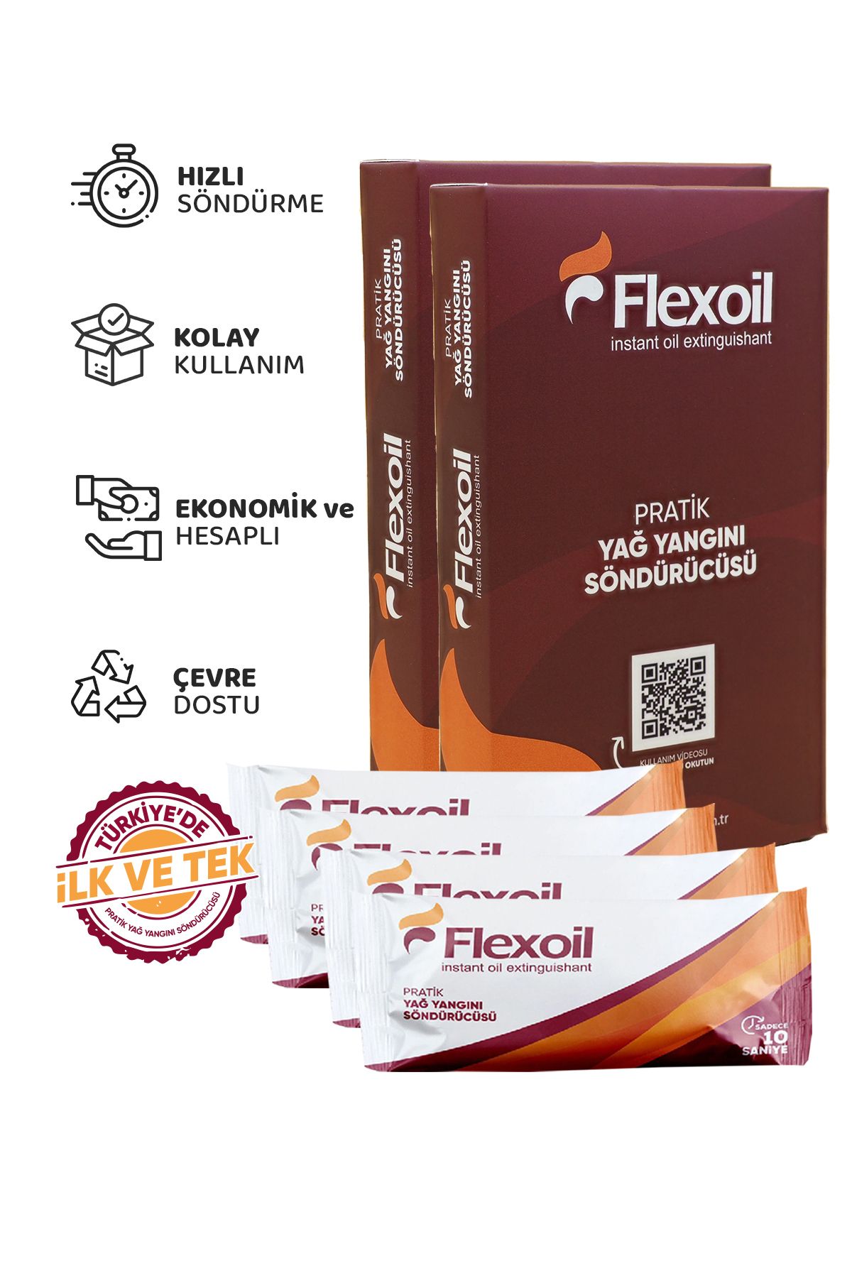 flexoil instant oil extinguishant Flexoil Pratik Yağ Yangını Söndürücü 4'lü Paket