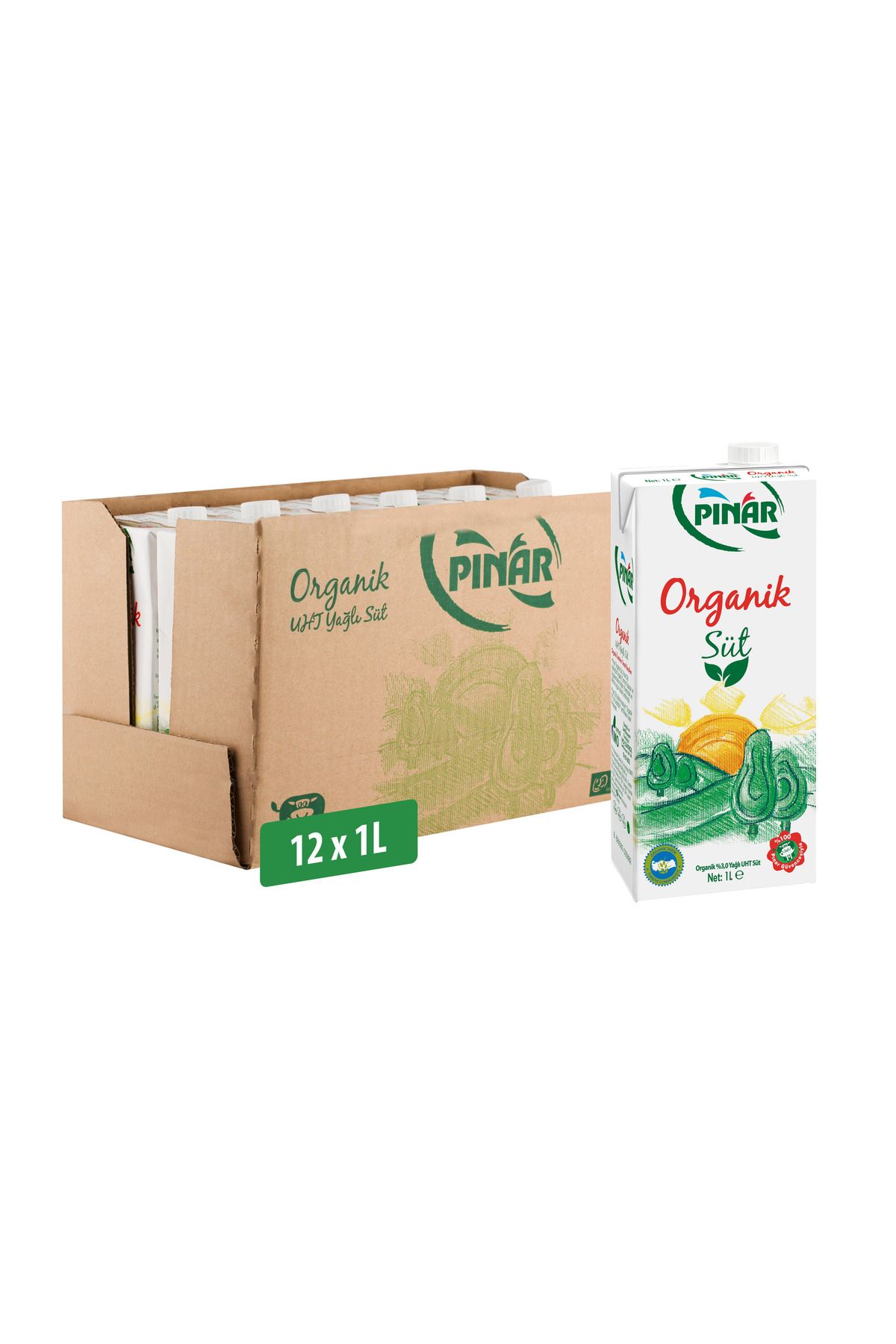 Pınar Organik Süt 1 L x 12 Adet