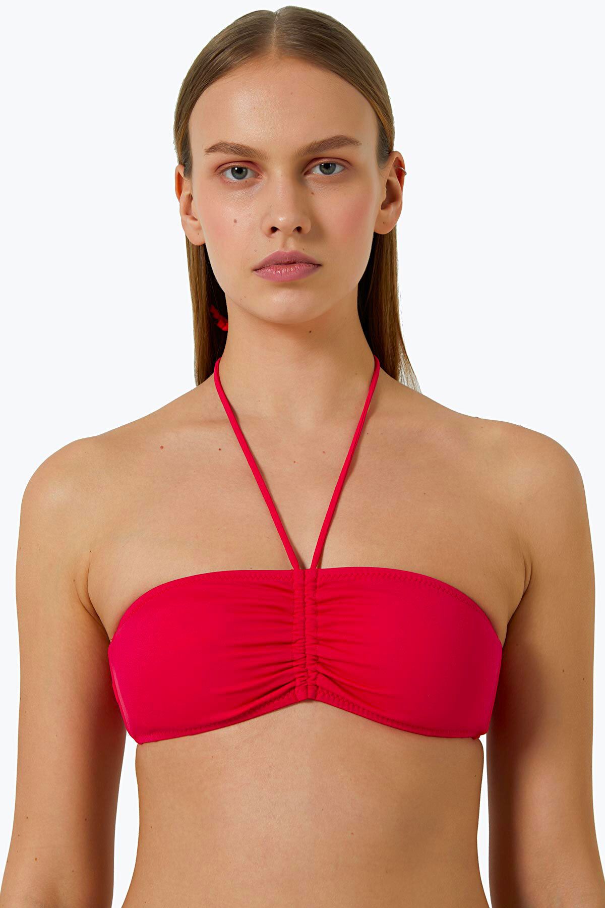 AYYILDIZ 63541 Kırmızı Straplez Bikini Üstü