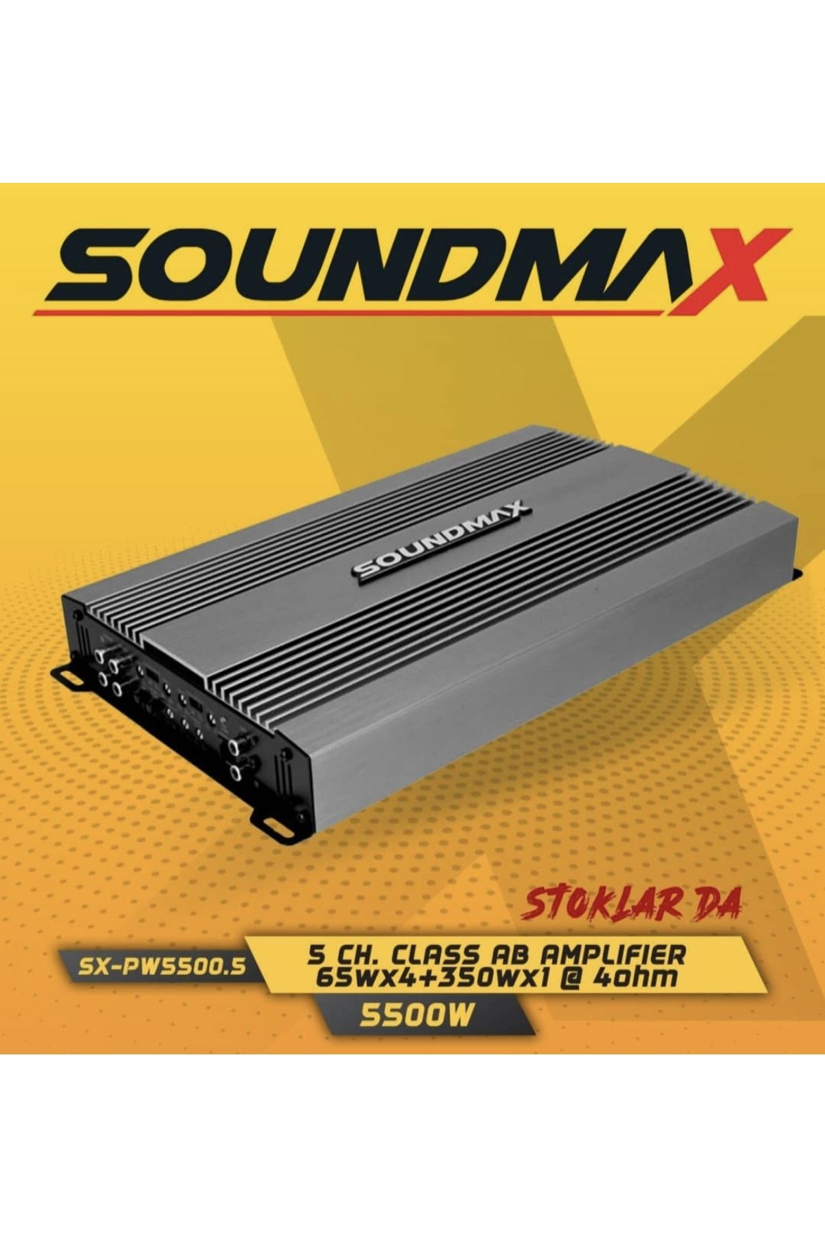 Soundmax Sx-pw5500.5 5500wat Oto Profesyonel Anfi Amplifaktör Bas Kontrol Aparatlı