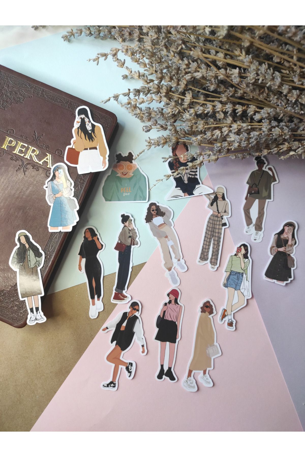 Flowery Paper Kadın Fashion Tekli Sticker Set - Defter ,Ajanda , Journal,Scrapbook için uygundur