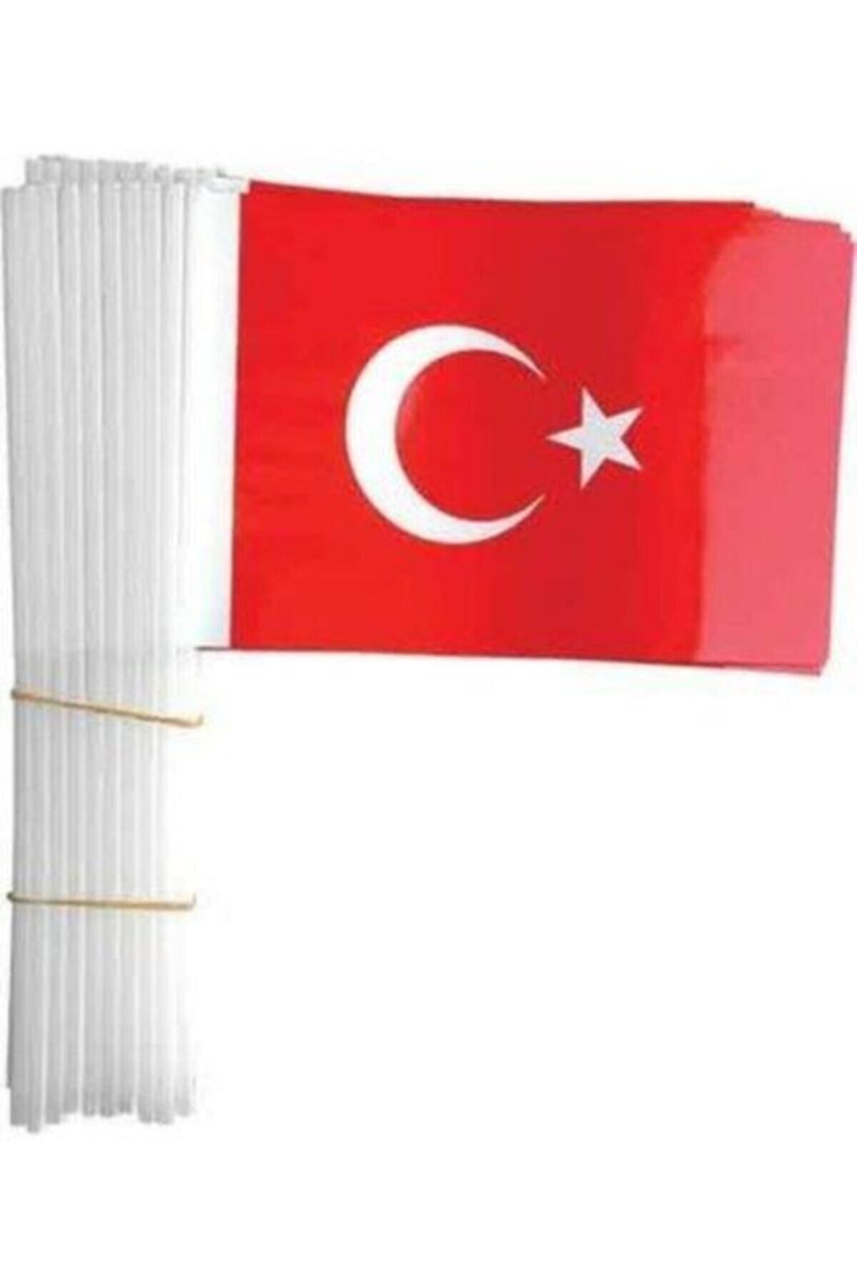 Genel Markalar Veliday Vatan Küçük Boy Çıtalı Kağıt Türk Bayrağı 100 Lü