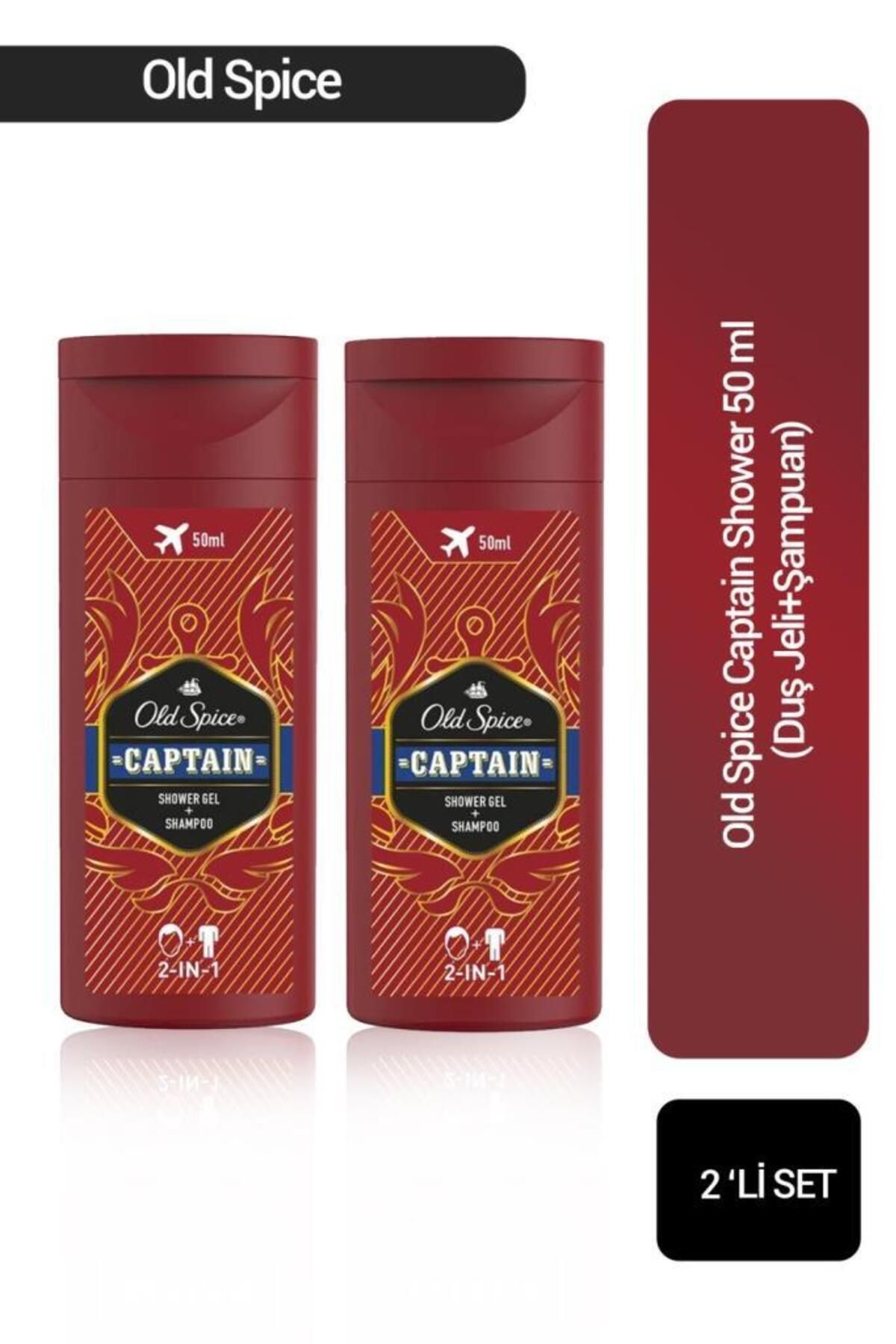 Old Spice Old Spcie Captain Shower Gel Duş Jeli+Şampuan 50 ml X2 Adet