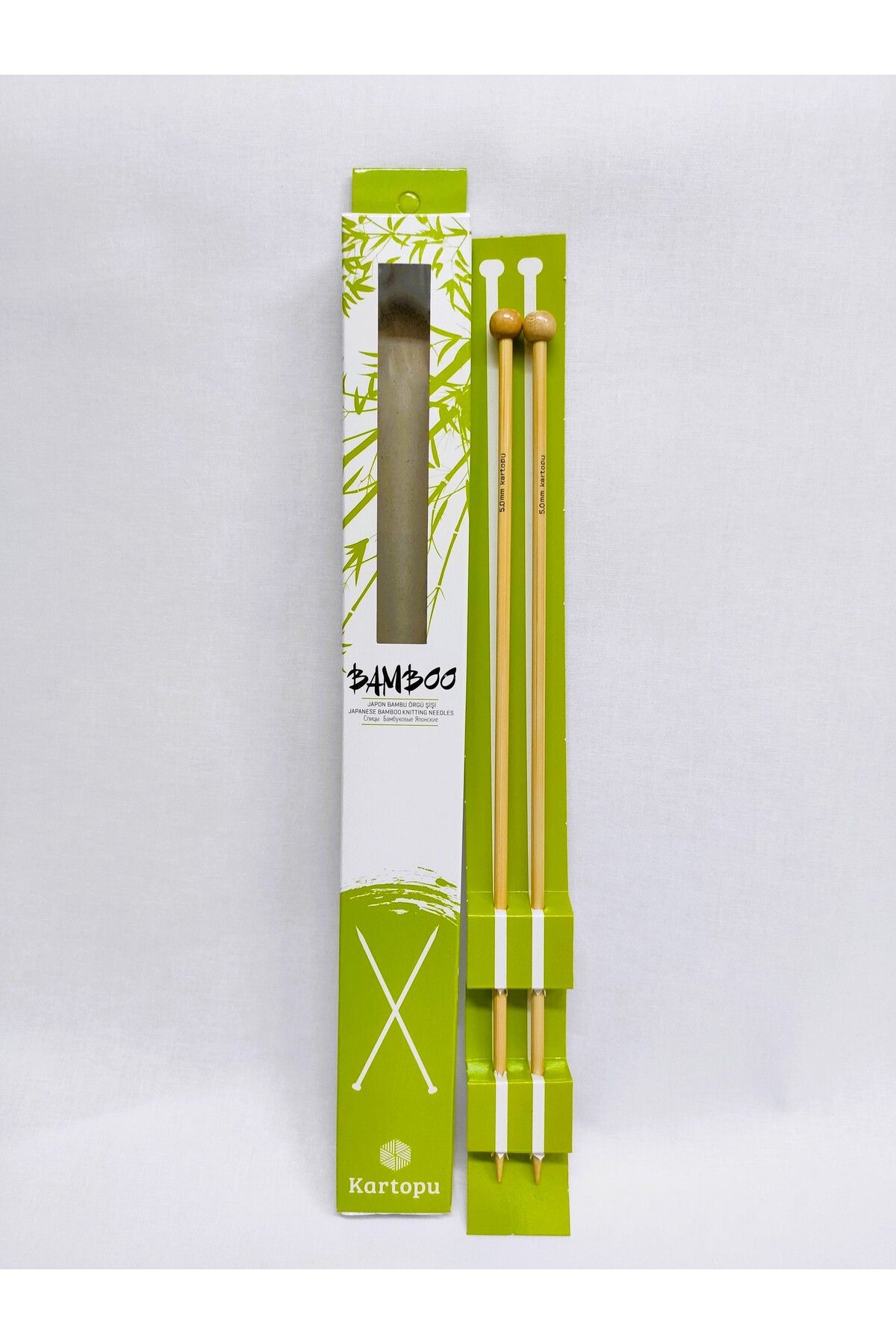 ATMACA TUHAFİYE Kartopu Japon Bambu Şiş 5 Numara Bamboo Ahşap Örgü Şişi