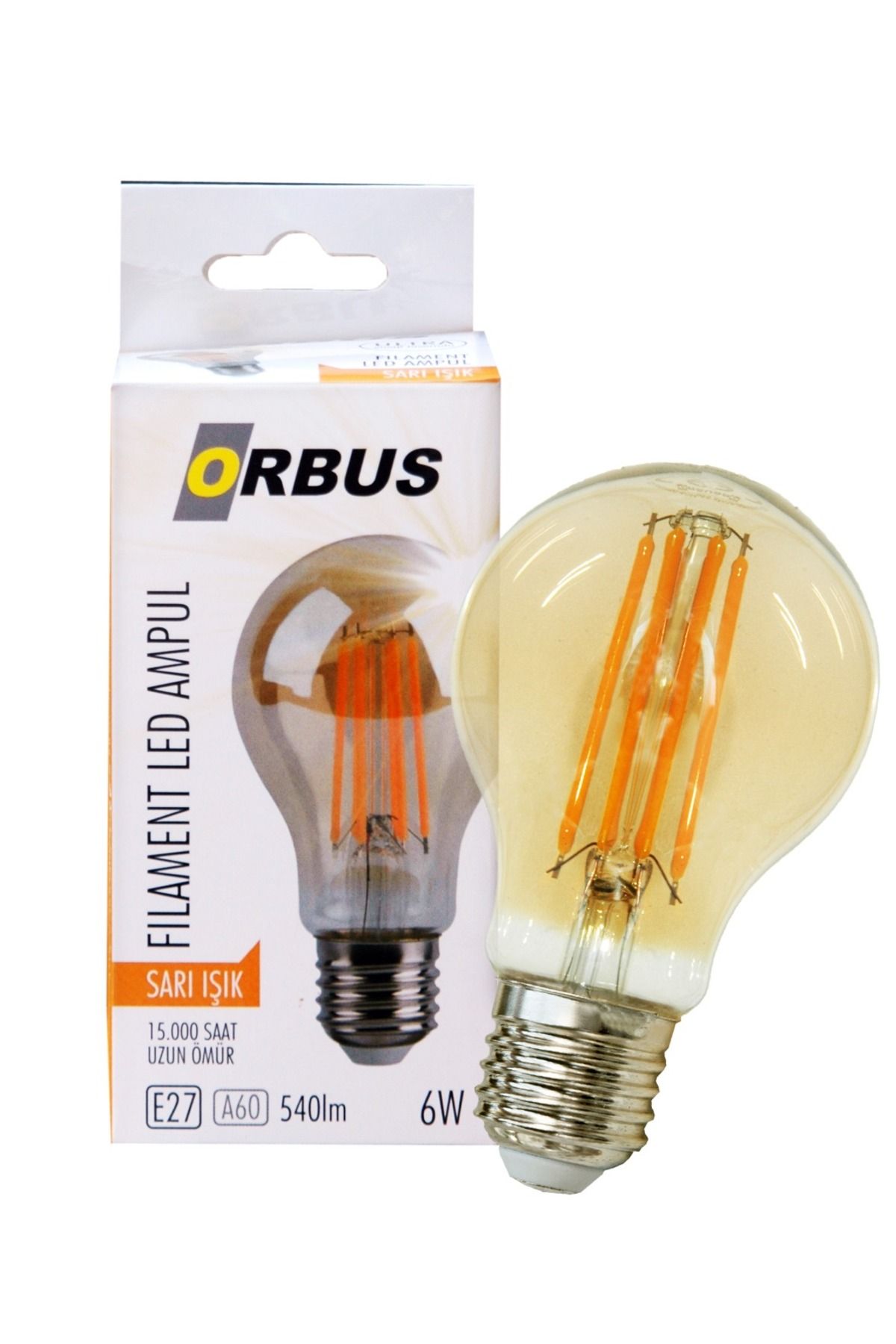 ORBUS Orb-a6w Sarı Işık 6w E27 A60 540lm Fılamnet Led Ampul
