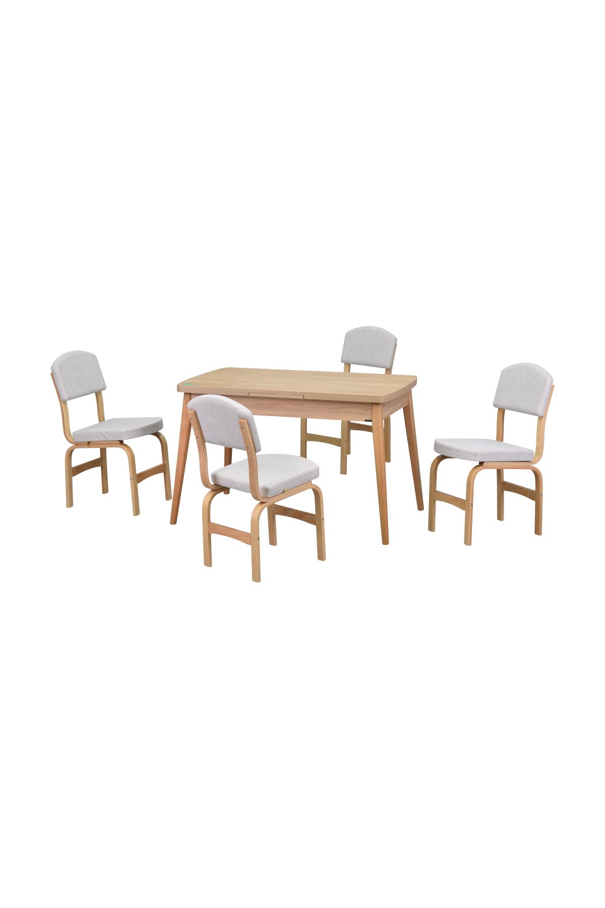 VİLİNZE Ege Sandalye Avanos Ahşap MDF Açılır Mutfak Masası Takımı - 70x120+30 cm