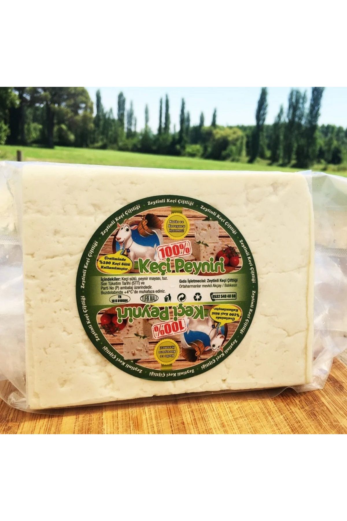Zeytinli Keçi Çiftliği Az Kaya Tuzlu Şirden Mayalı Yağı Alınmamış %100 Keçi Sütünden Klasik Keçi Peyniri 450 Gr.