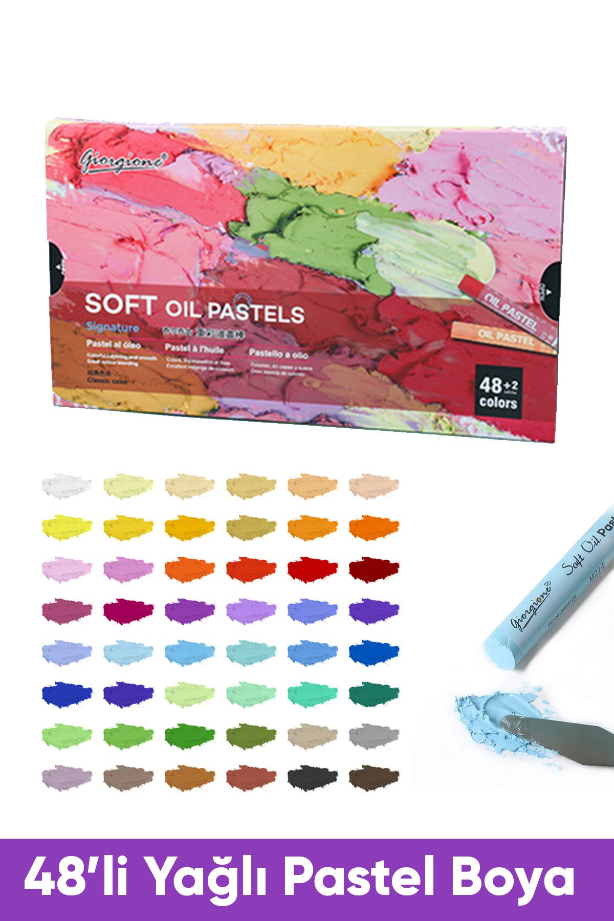 Vox Art Soft Yağlı Pastel Seti 48 2 Adet Beyaz - 3d Boyama