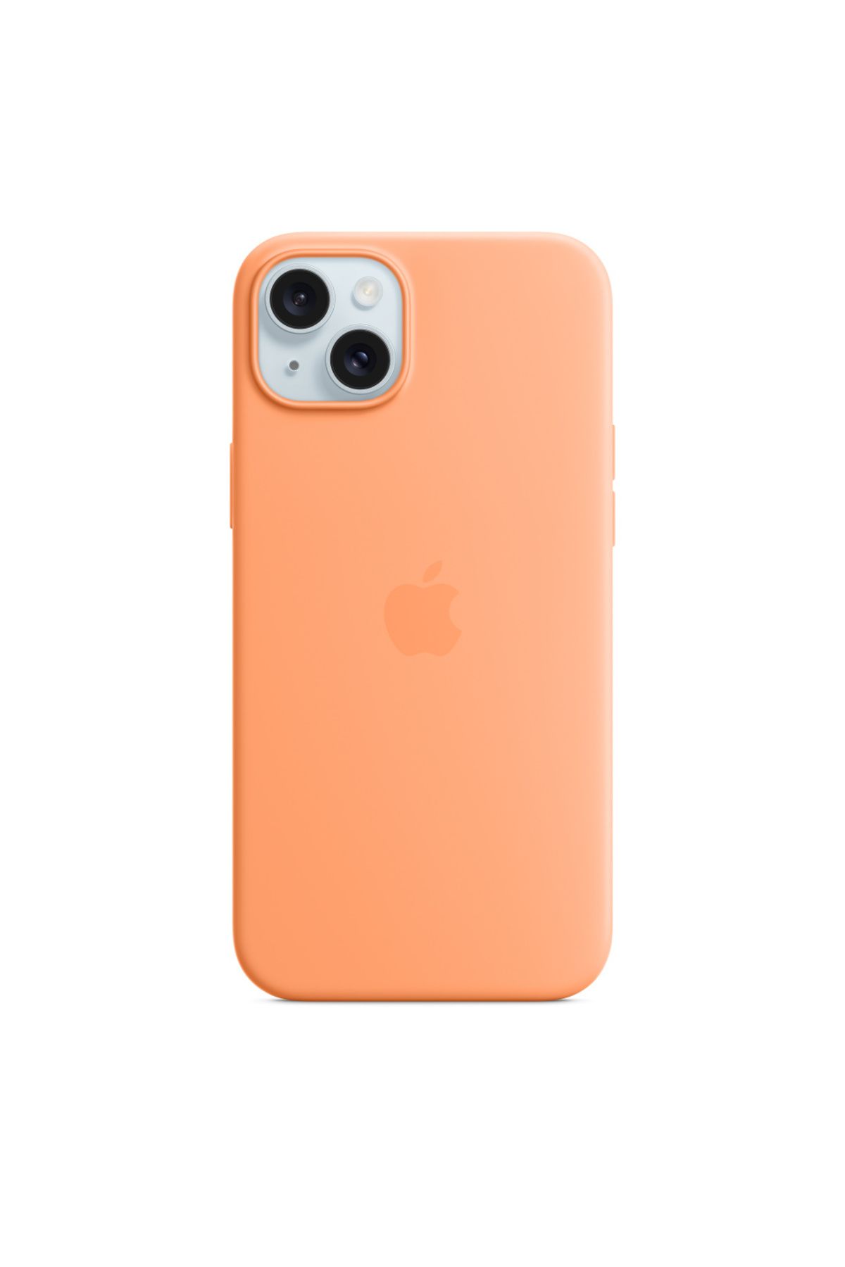Apple iPhone 15 Plus için MagSafe Özellikli Silikon Kılıf - Turuncu Sorbe
