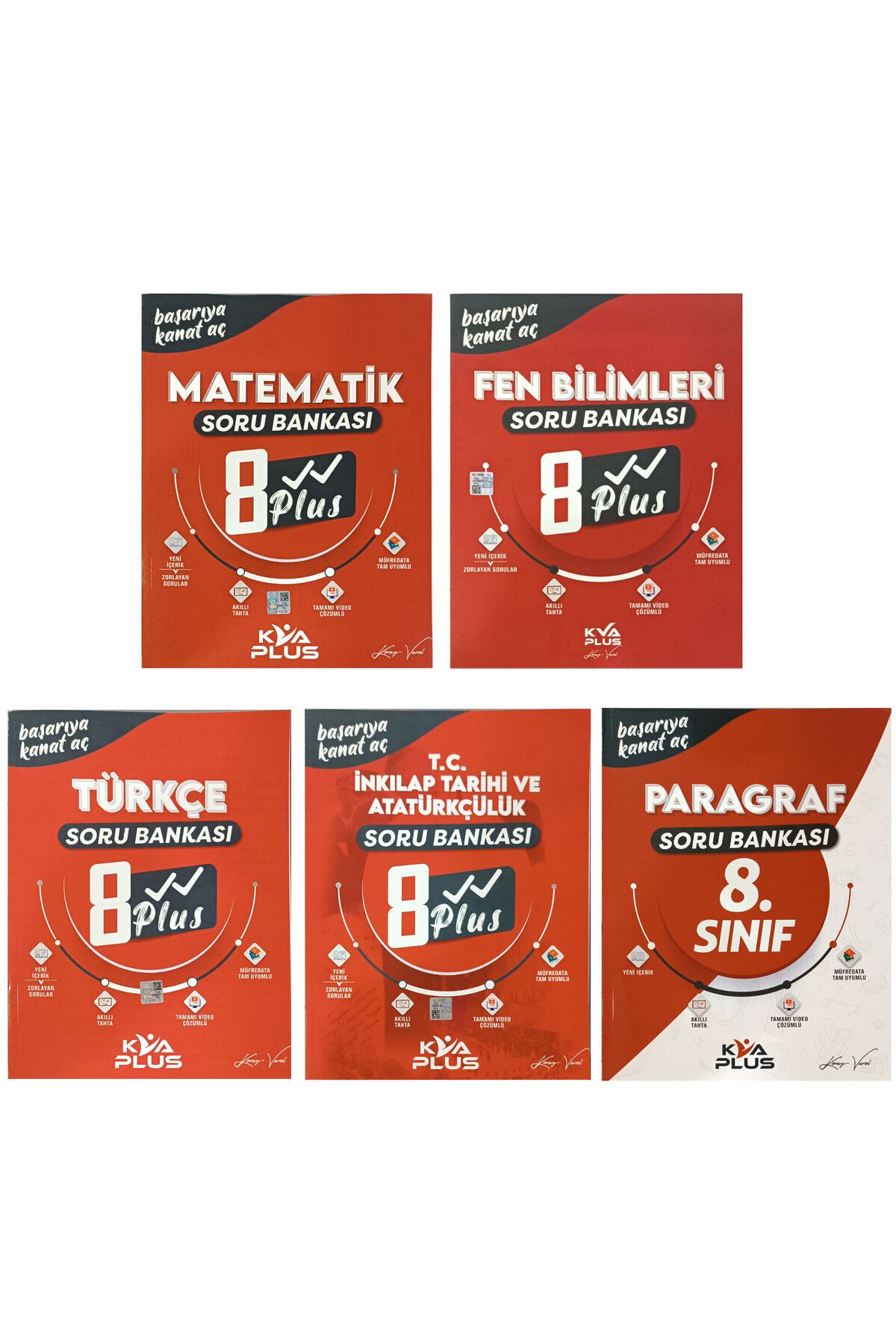 Koray Varol Yayınları Koray Varol Akademi 8. Sınıf Matematik Fen Türkçe İnkılap Paragraf Plus Serisi Soru Bankası Set