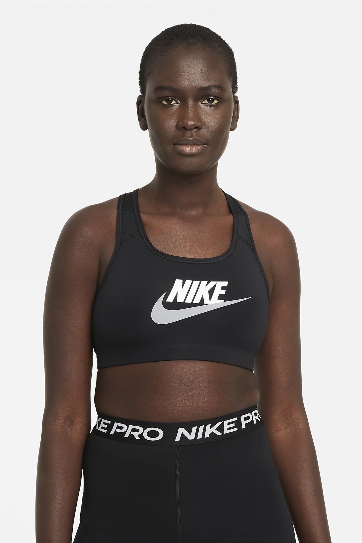 Nike Dri-fıt Swoosh Orta Destekli Tek Parça Pedli Grafikli Kadın Spor Sütyeni Dm0579-010