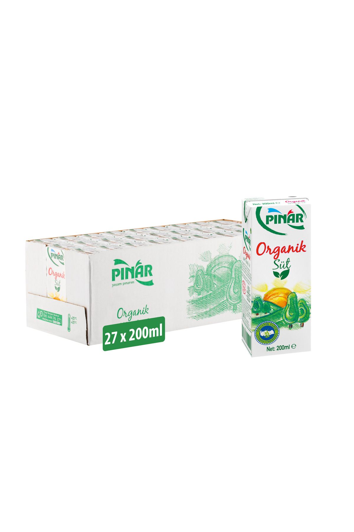 Pınar Organik Süt 200 ml x 27 Adet