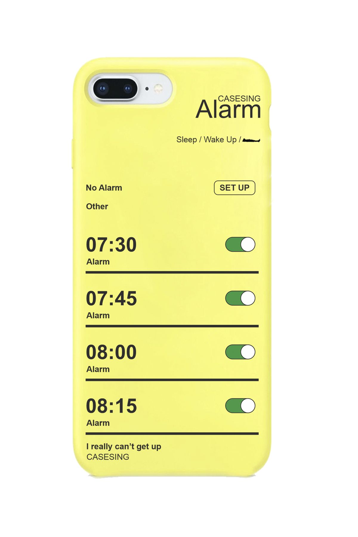 casesing Iphone 8 Plus Sarı Lansman Alarm Tasarımlı İçi Süet Kaplı Kılıf