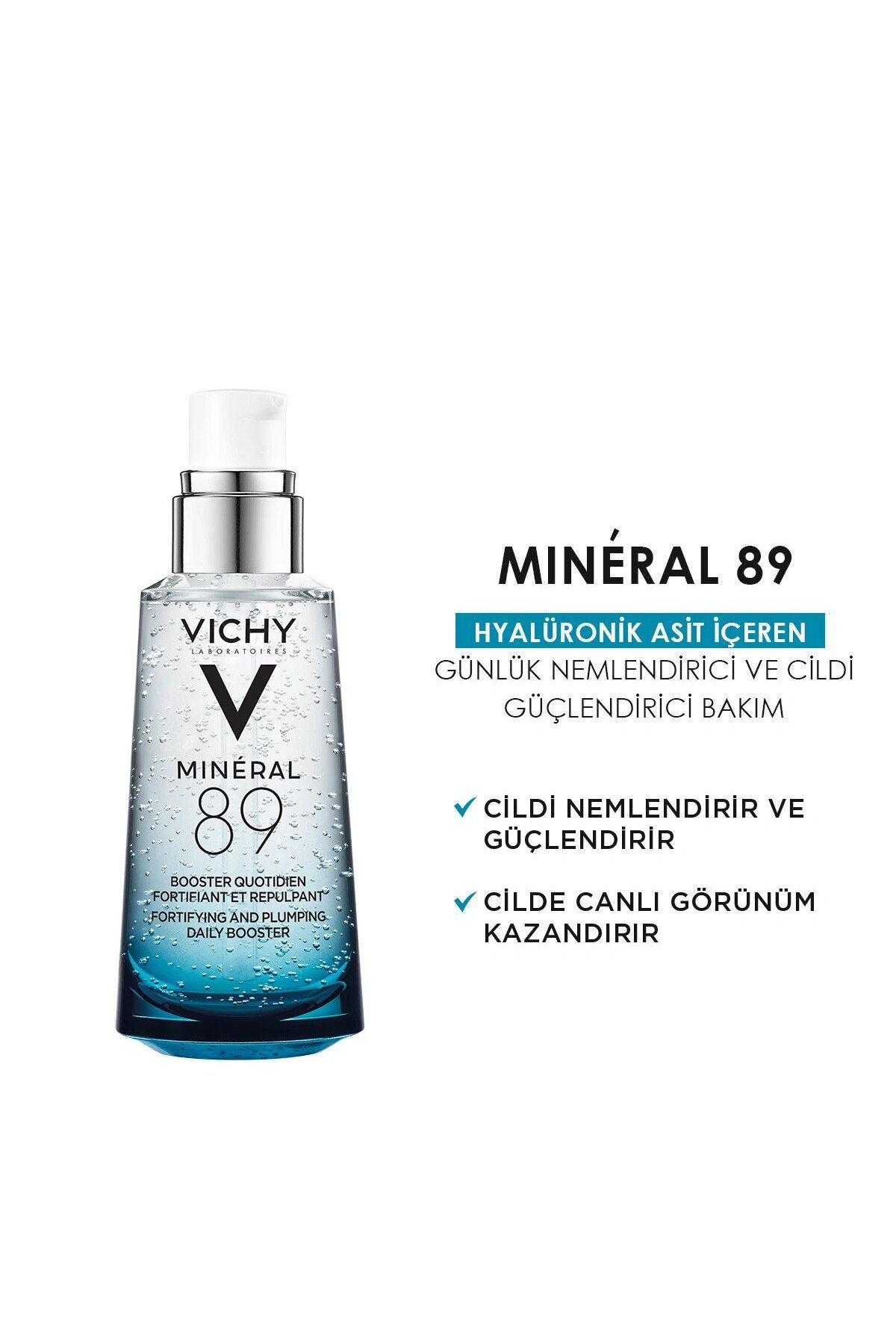 Vichy Mineral 89 Mineralizing Water + Hyaluronic Acid 50 ml Serum Besleyici Ve Nemlendirici