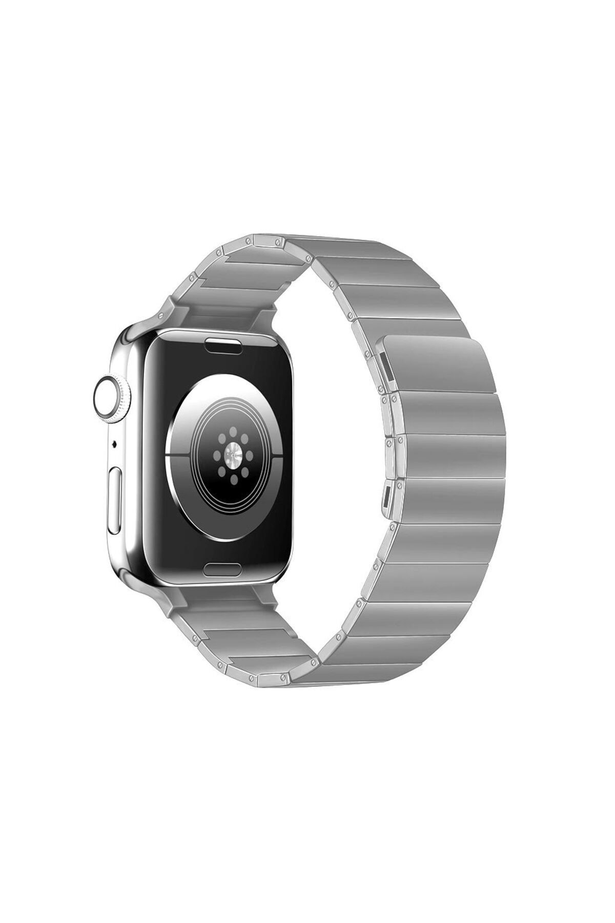 Nezih Case Apple Watch Seri 2/3/4/5/6/7/8/9/SE 38-40-41mm Uyumlu Ayarlanabilir Metal Baklalı Magnetli Kordon