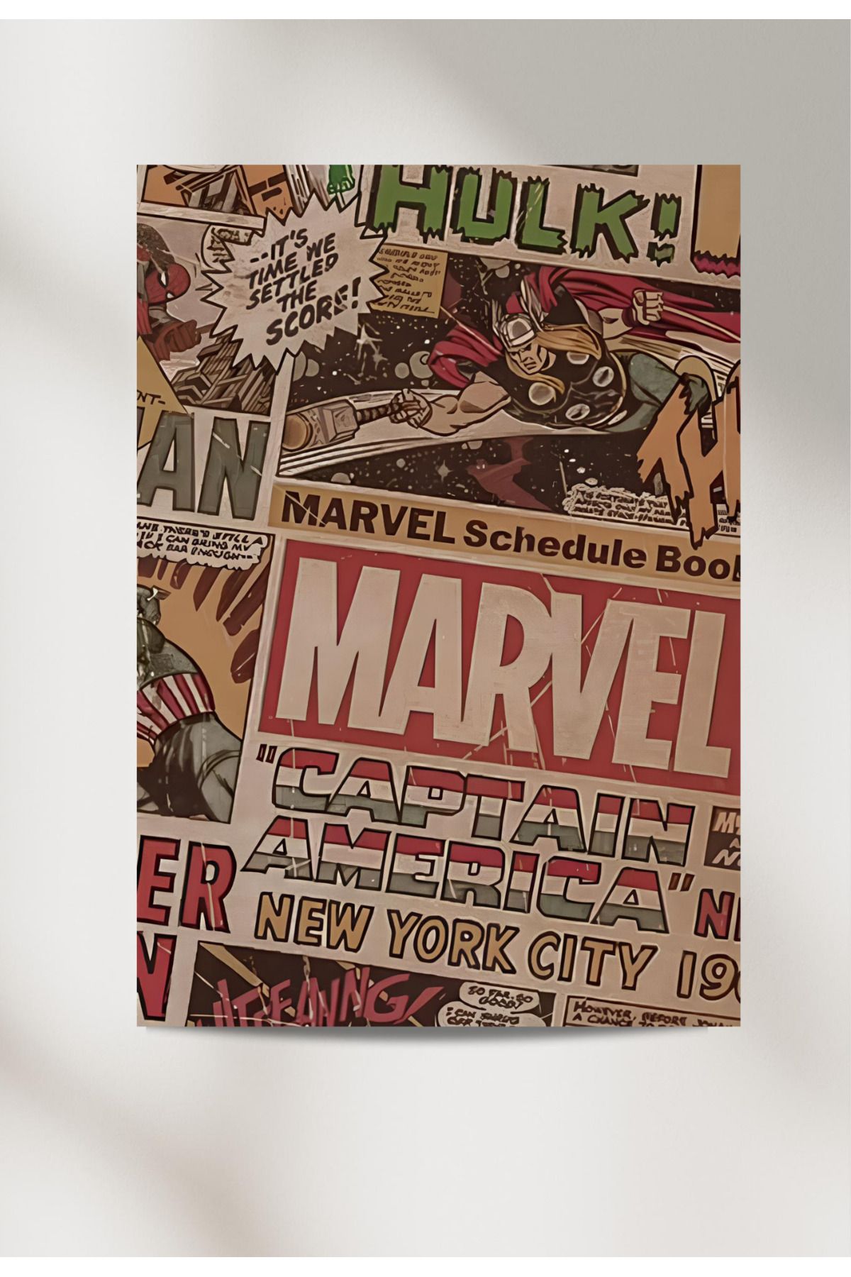 Genel Markalar Marvel 33x48 Poster Duvar Posteri Çift Taraflı Bant Hediye