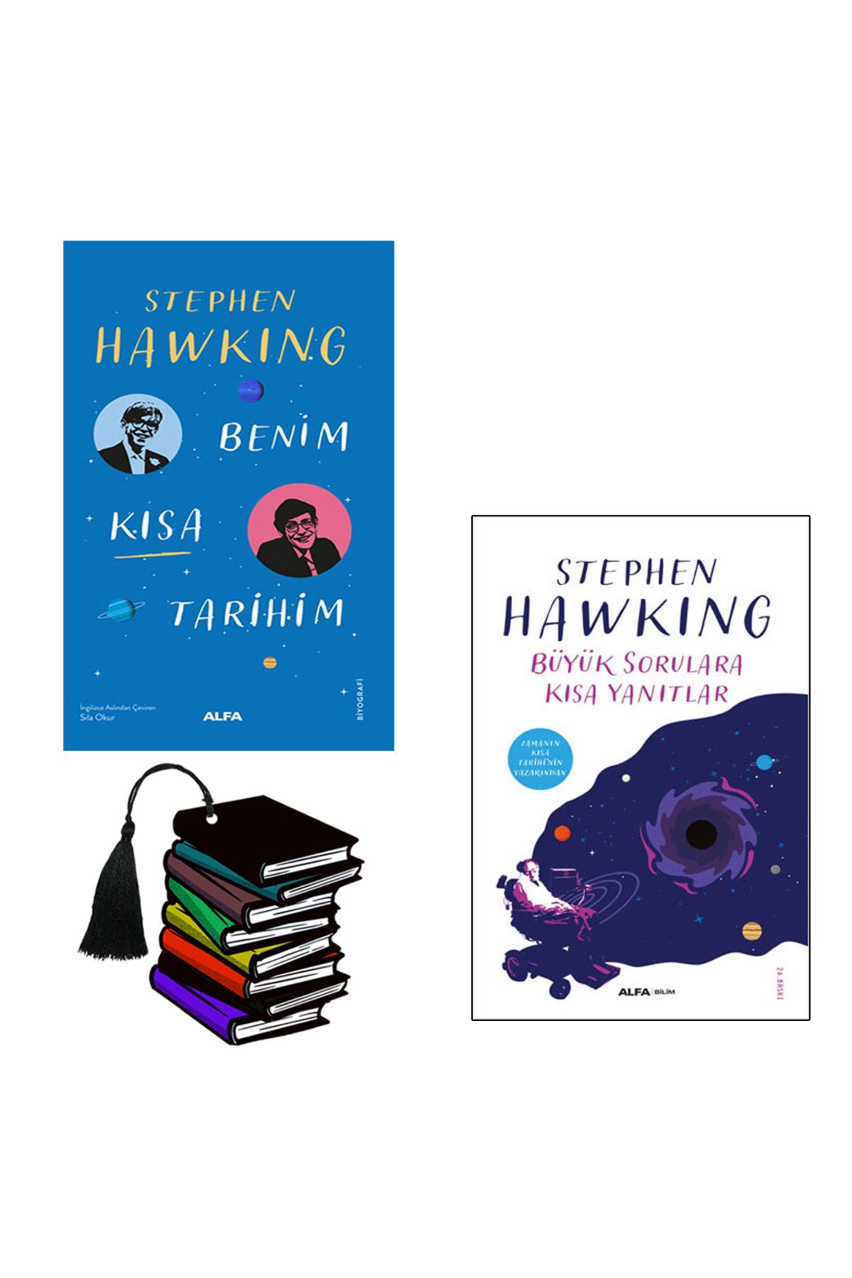 Alfa Yayınları Stephen Hawking - Benim Kısa Tarihim - Büyük Sorulara Kısa Yanıtlar - 2kitap yırtılmaz ayraç hediye