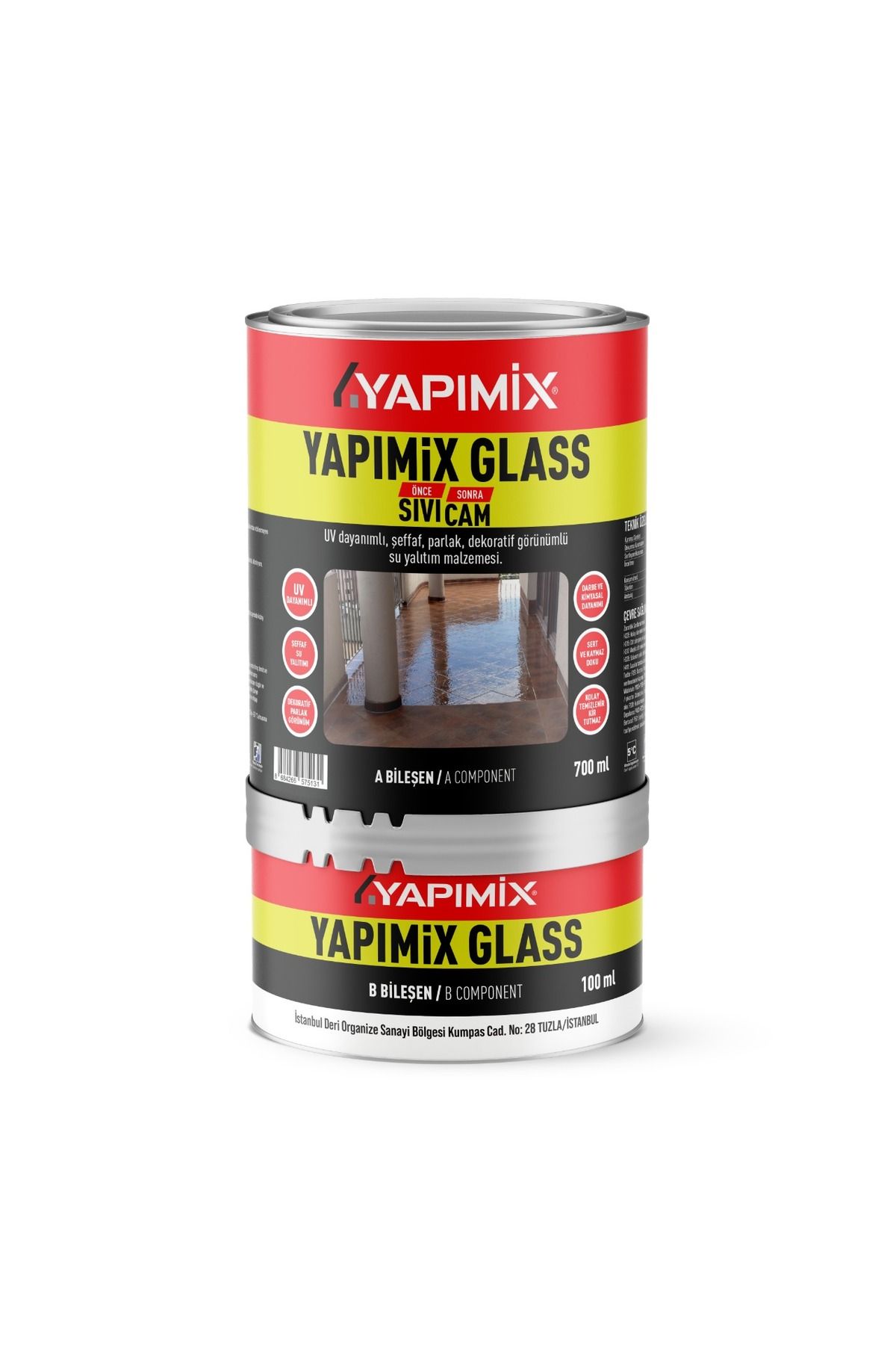 YAPIMİX Glass 0,8 Lt Şeffaf Su Yalıtım - Önce Sıvı Sonra Cam