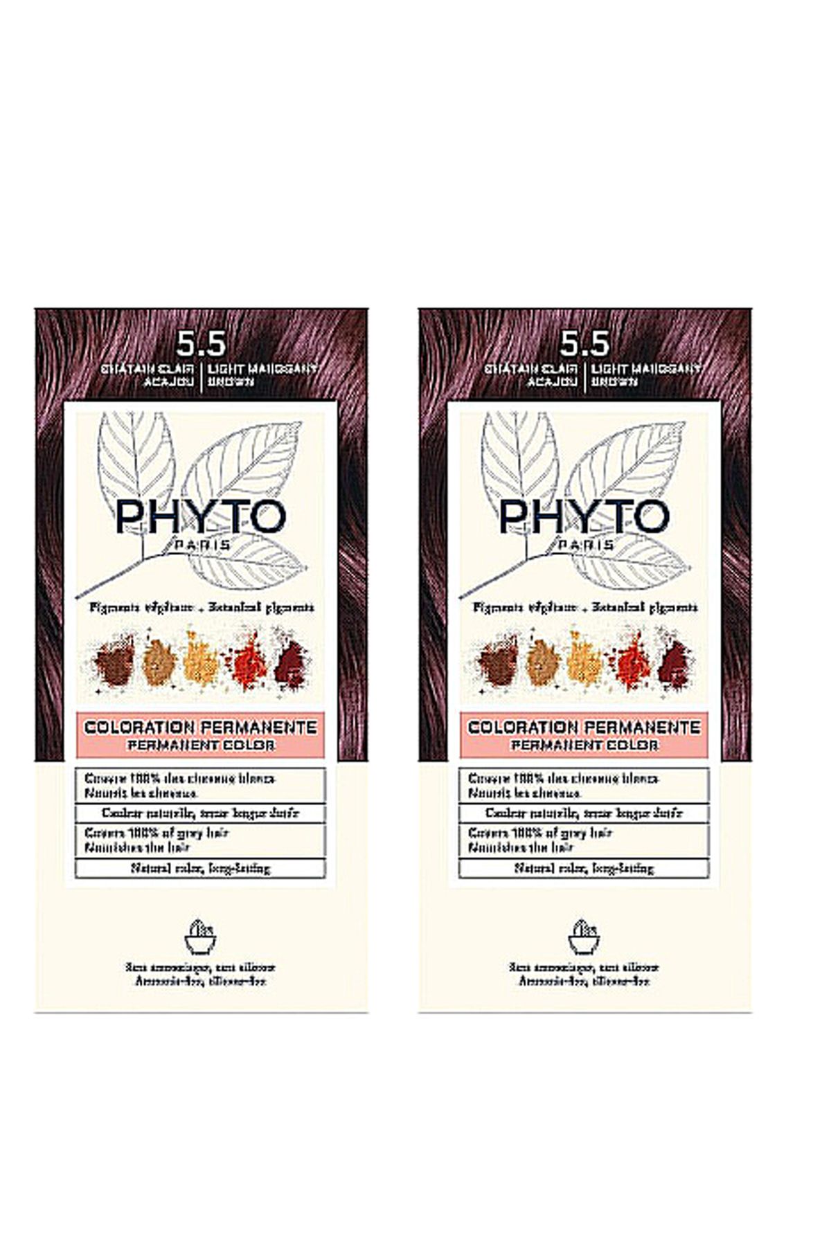 Phyto Color Bitkisel Saç Boyası - 5.5 - Açık Kestane Akaju 2 Adet