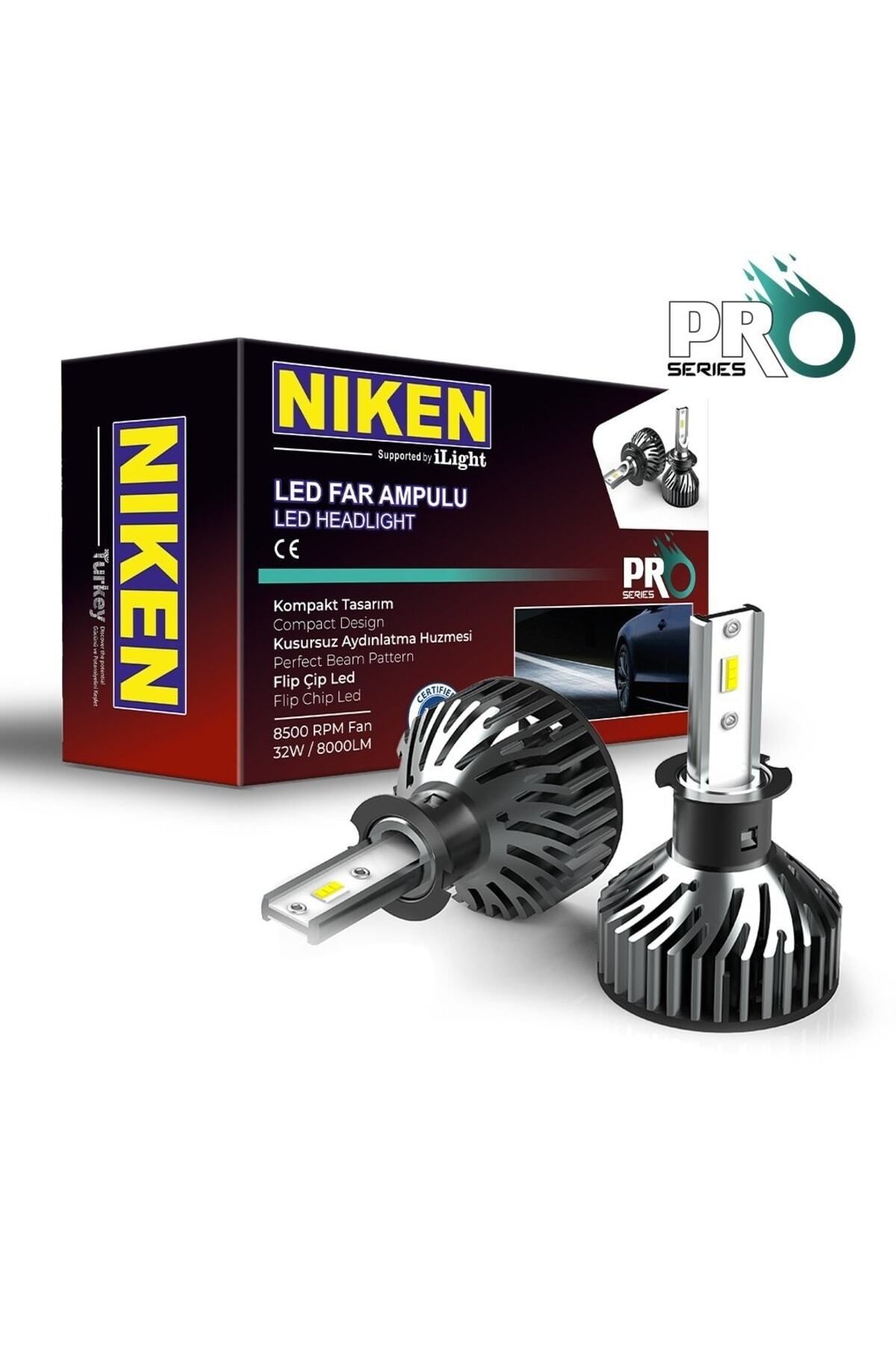 Niken H3 Led Xenon Uyumlu Far Aydınlatma Seti Şimşek Etkili Pro 8000lm