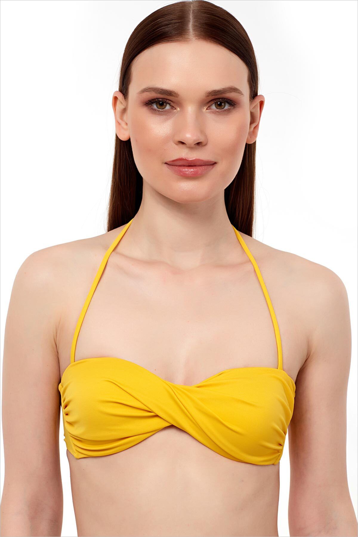 AYYILDIZ 63508 Sarı Burgu Straplez Bikini Üstü