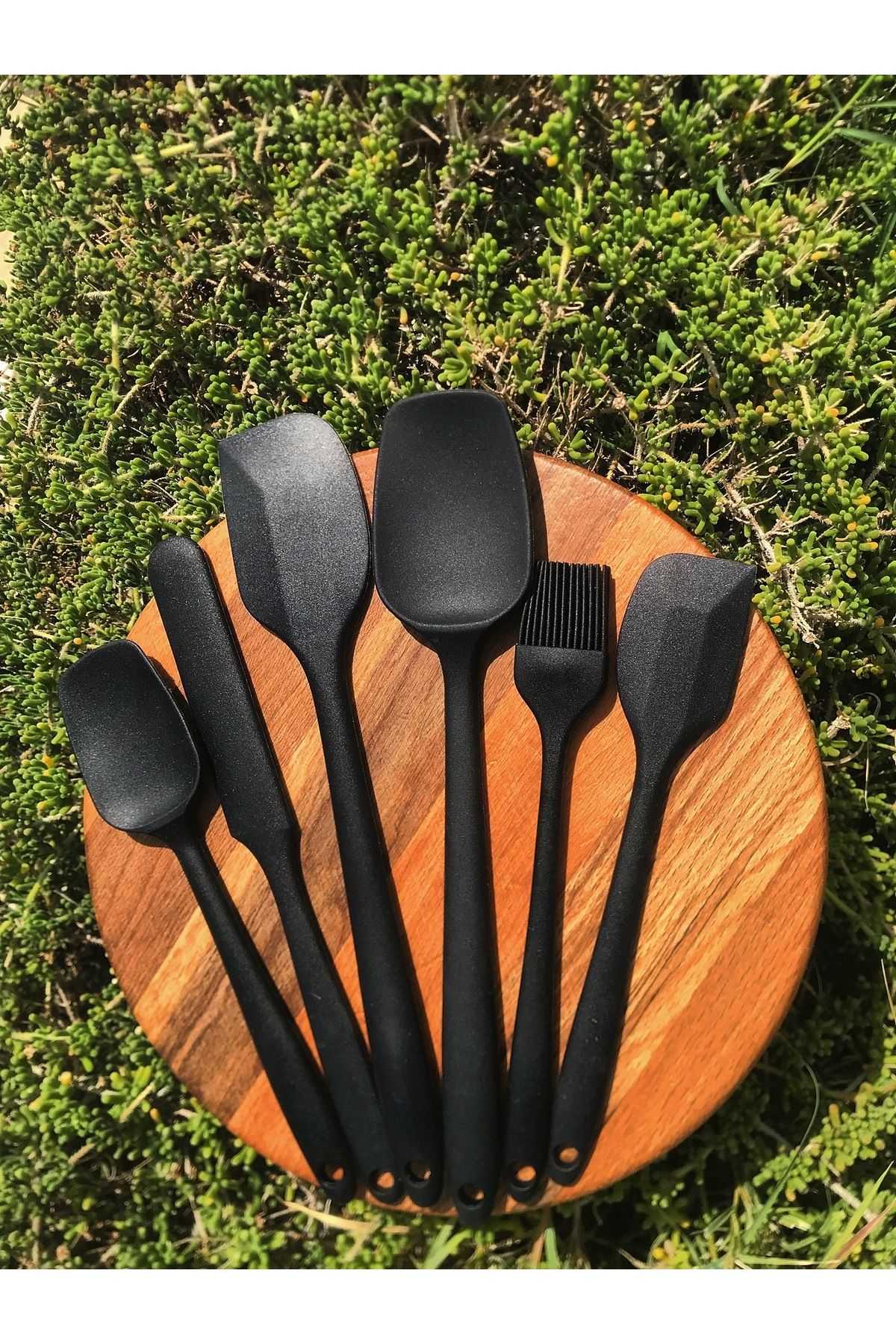DMR siyah silikon spatula kaşık seti 6lı