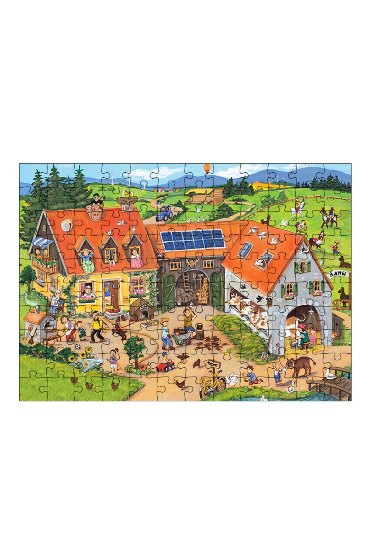 Tablomega Ahşap Mdf Puzzle Yapboz Köy Evi 120 Parça 25*35 cm