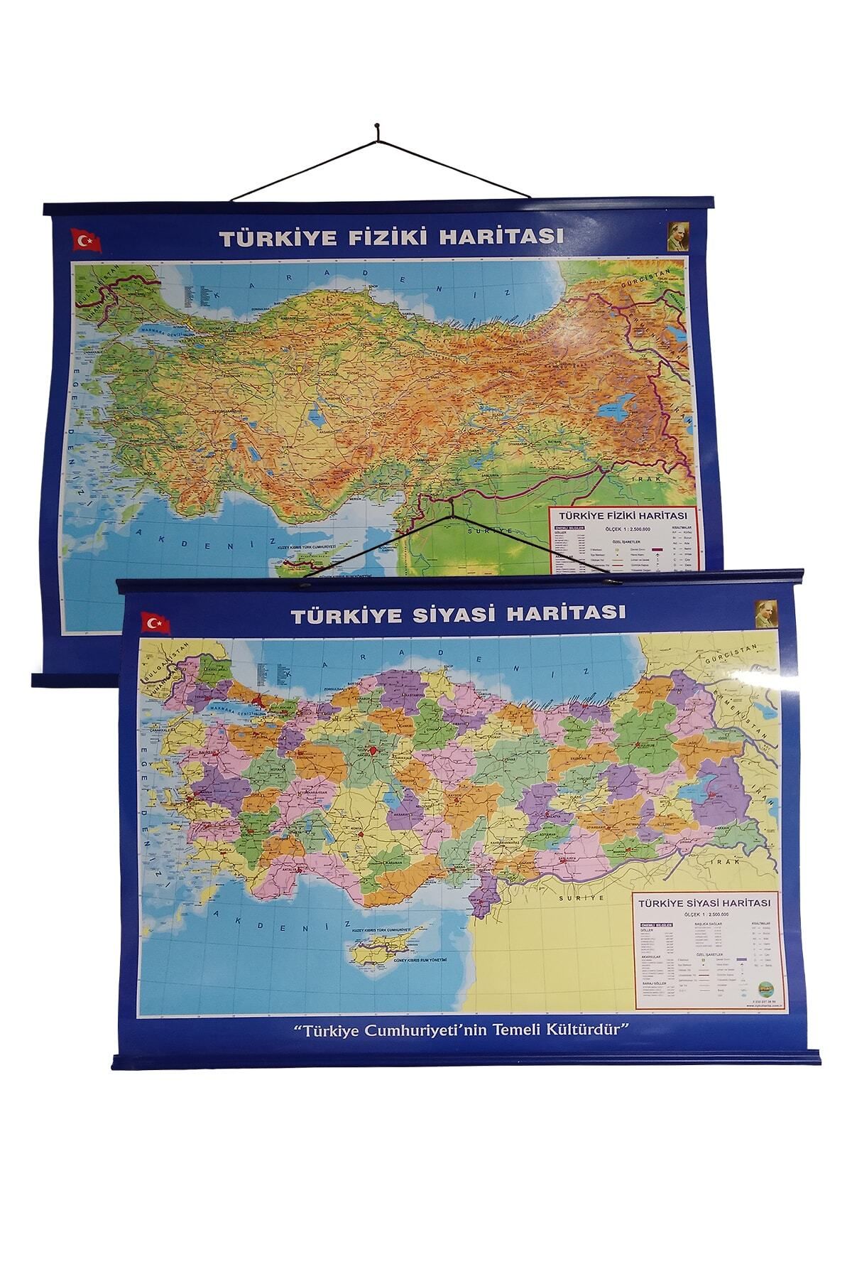 Öykü Haritacılık Türkiye Siyasi Ve Fiziki Haritası 50x70 Cm Çift Taraflı