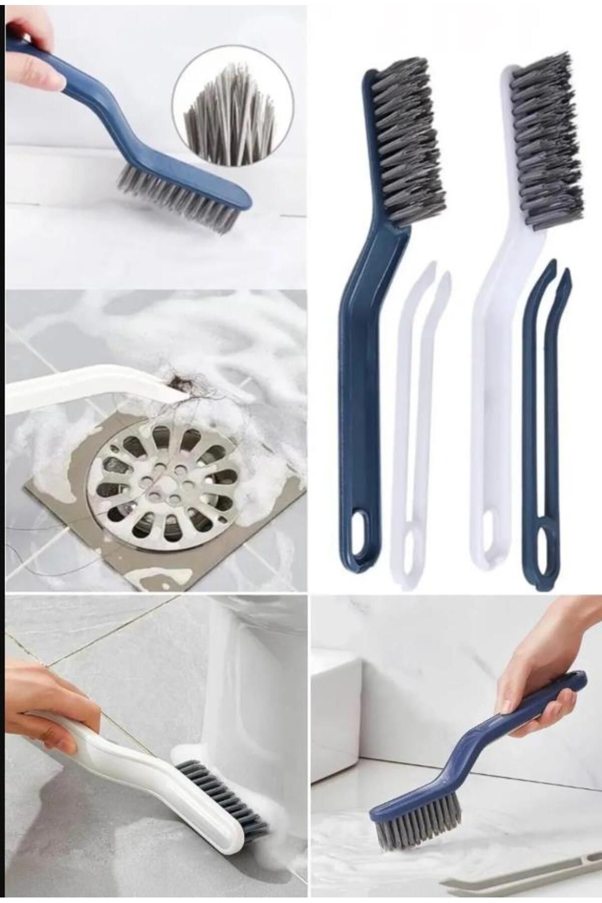 Hayveys Fırça Saplı Cımbız Klipsli Sert Zemin Temizleme Ovalama Fırçası Banyo Mutfak Fayans Fırça