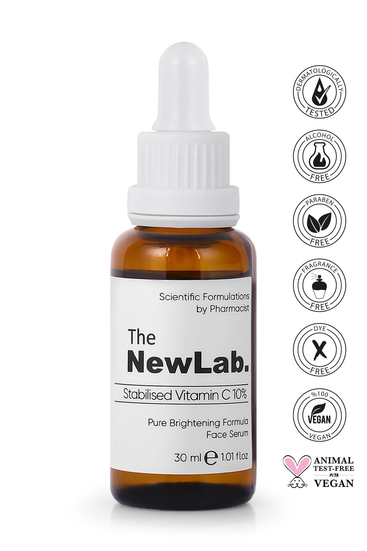 The NewLab Aydınlatıcı Cilt Tonu Eşitleyici C Vitamini Serum( %10 Ascorbic Acid, Niacinamide, Panthenol) Nl02