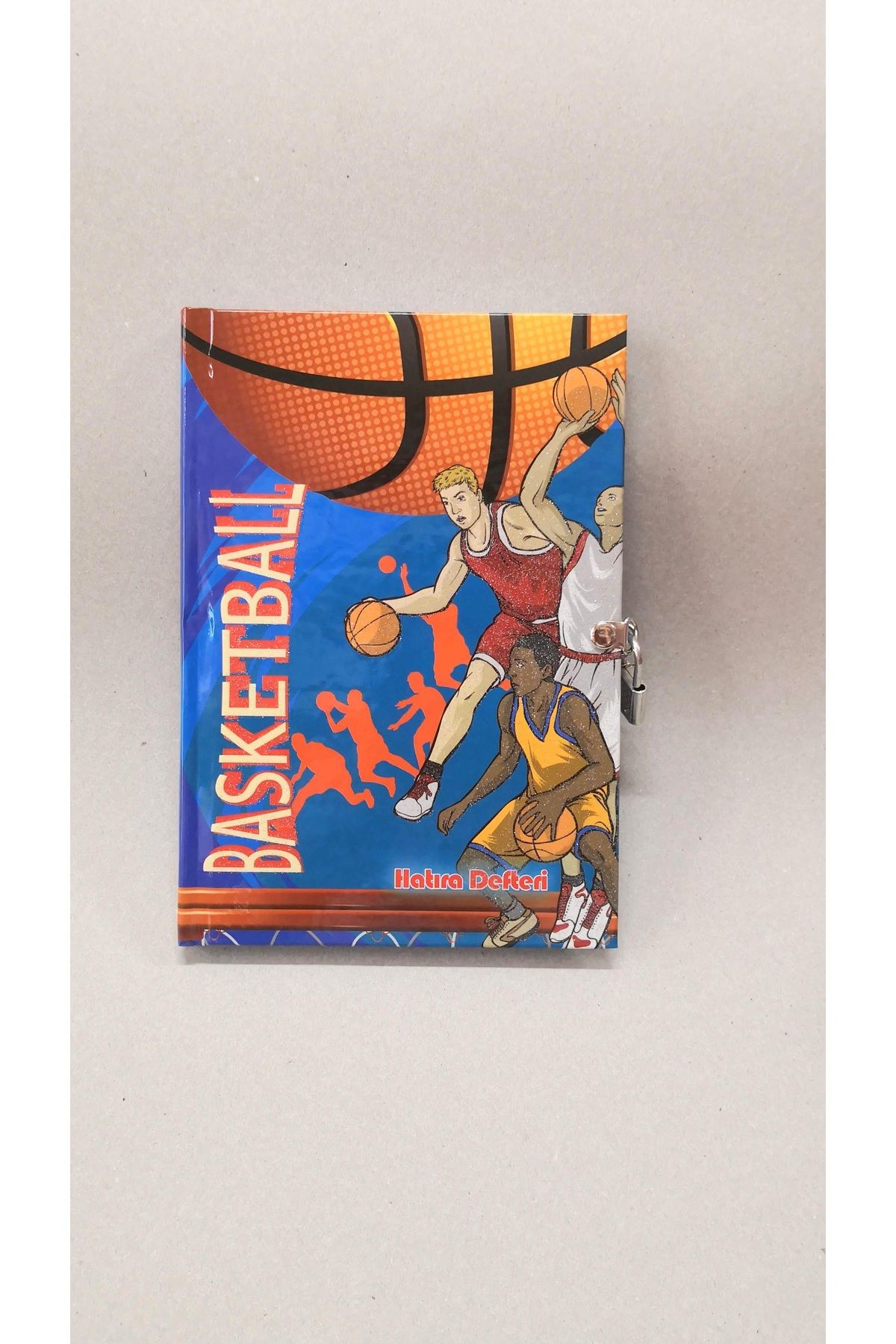 Seven Basketbol Resimli Kilitli Günlük Hatıra Defteri Çizgili Sert Kapak 80 Yaprak