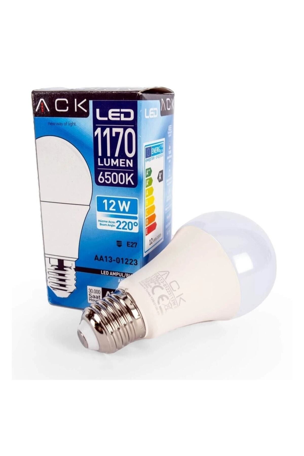 Ack 12 W Led A60 Ampul - Beyaz Işık (6500K) - E27 - Aa13-01223