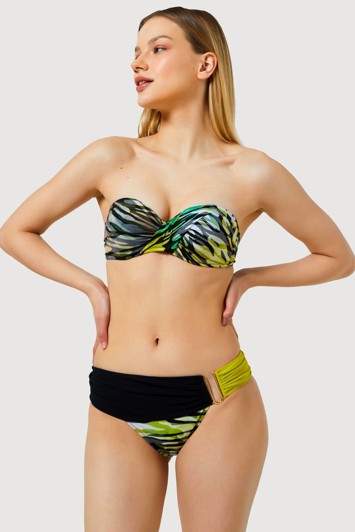 AYYILDIZ 5510 Sarı Straplez Bikini Takımı