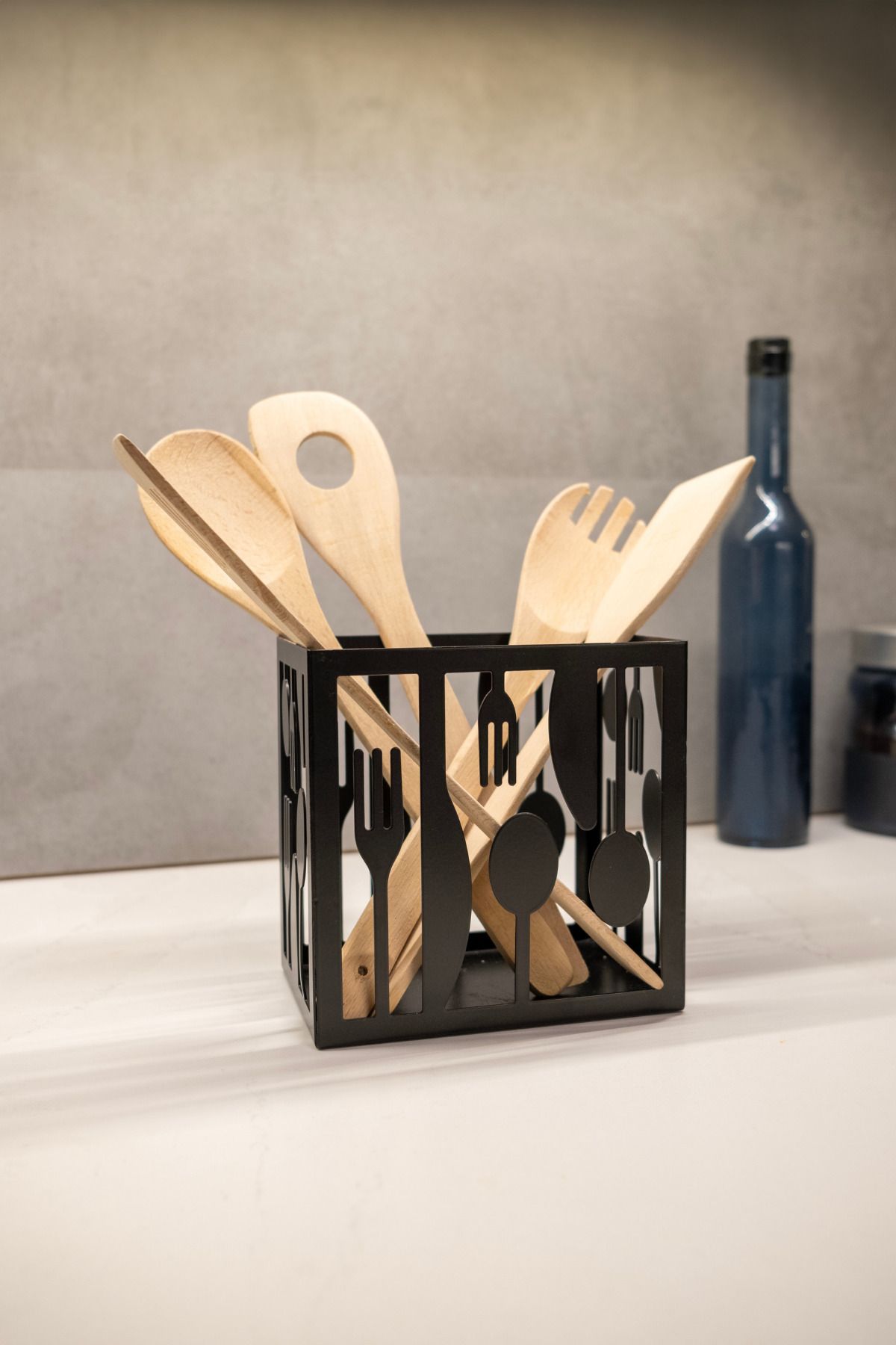 Rarart Concept Mutfak Tezgah Düzenleyici - Şık Metal Çatal Kaşık Bıçak Organizer - Çok Amaçlı Kullanım