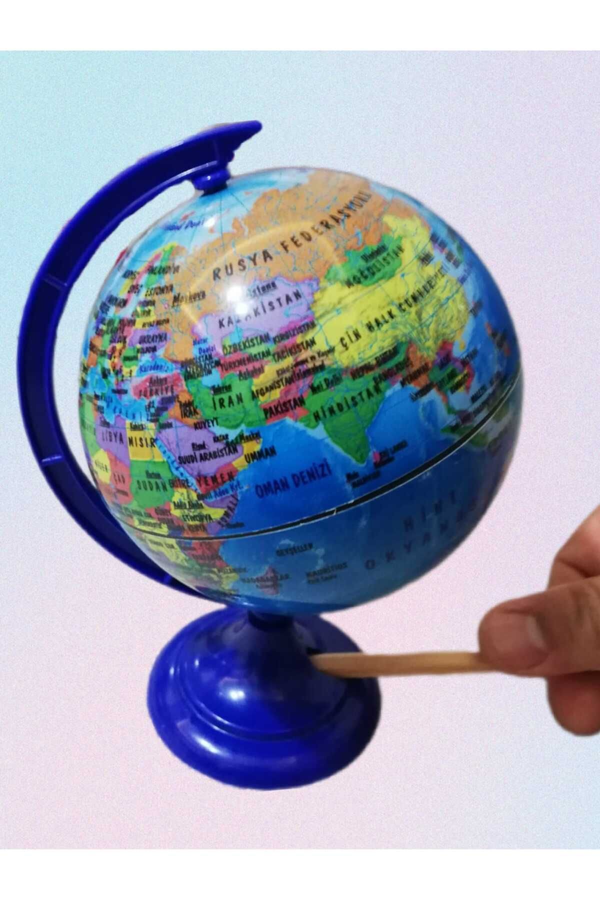LRS STORE Dünya Küresi Siyasi Kalemtraşlı Konsept Hediye 10cm Çaplı Yer Küre