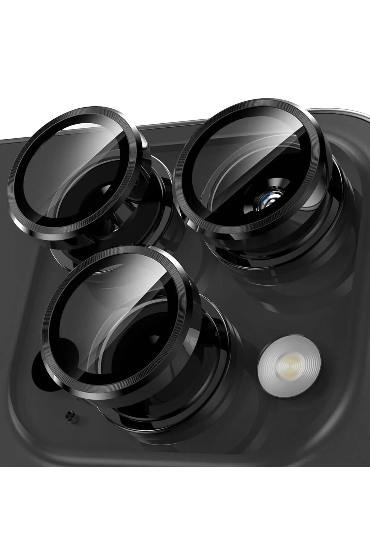 Fibaks Apple Iphone 15 Pro & Iphone 15 Pro Max Kamera Koruma Renkli Lens Koruyucu Temperli Cam Koruma